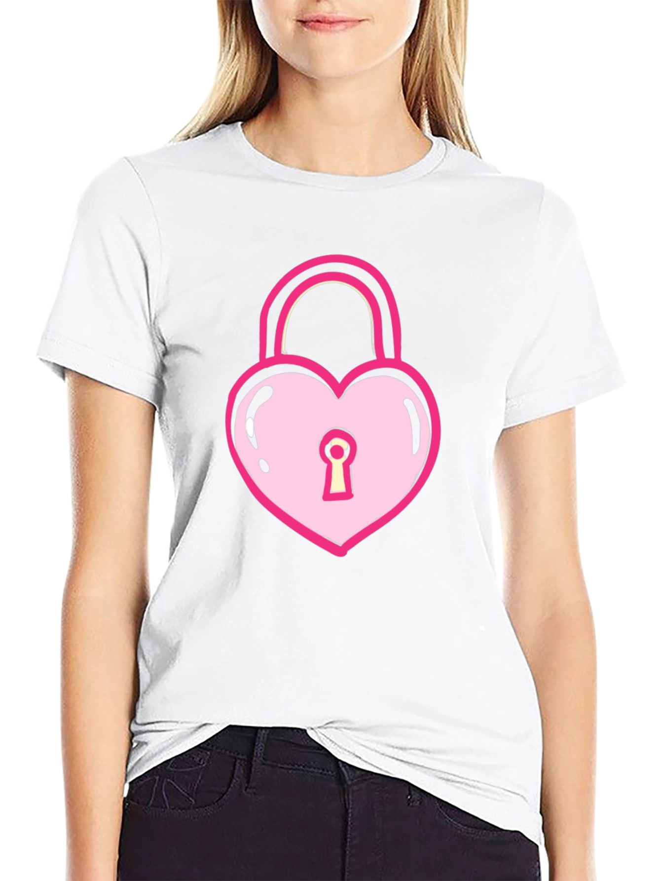 Heart Lock T-Shirt - Sweet & Edgy Style
