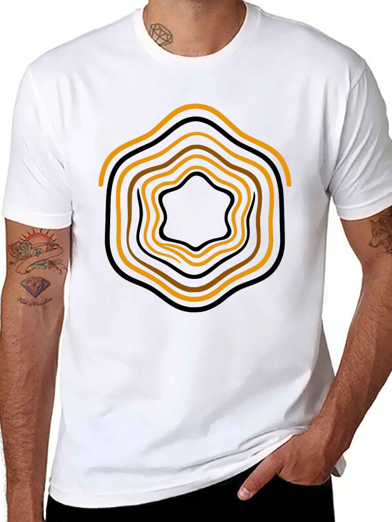 Abstract Graphic Print Black T-Shirt