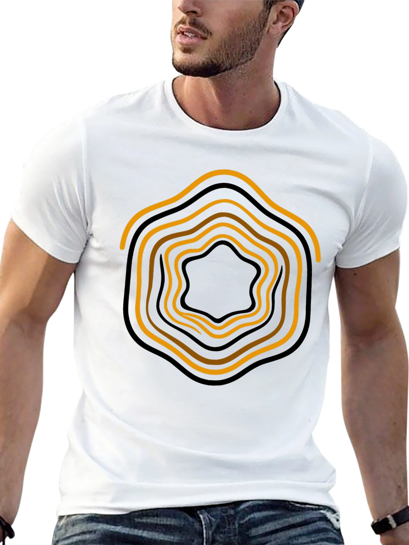 Abstract Graphic Print Black T-Shirt