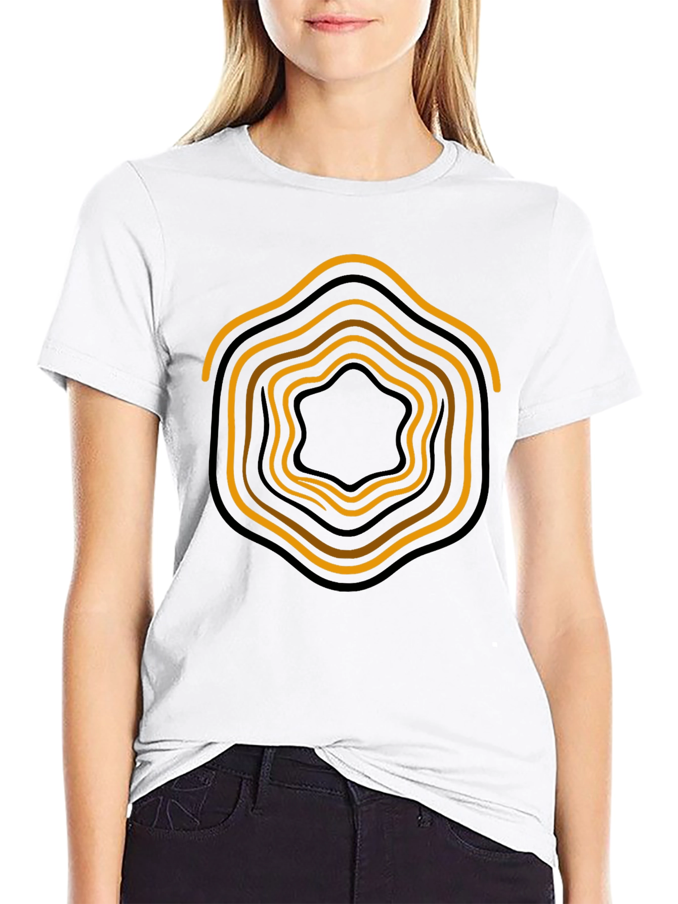 Abstract Graphic Print Black T-Shirt