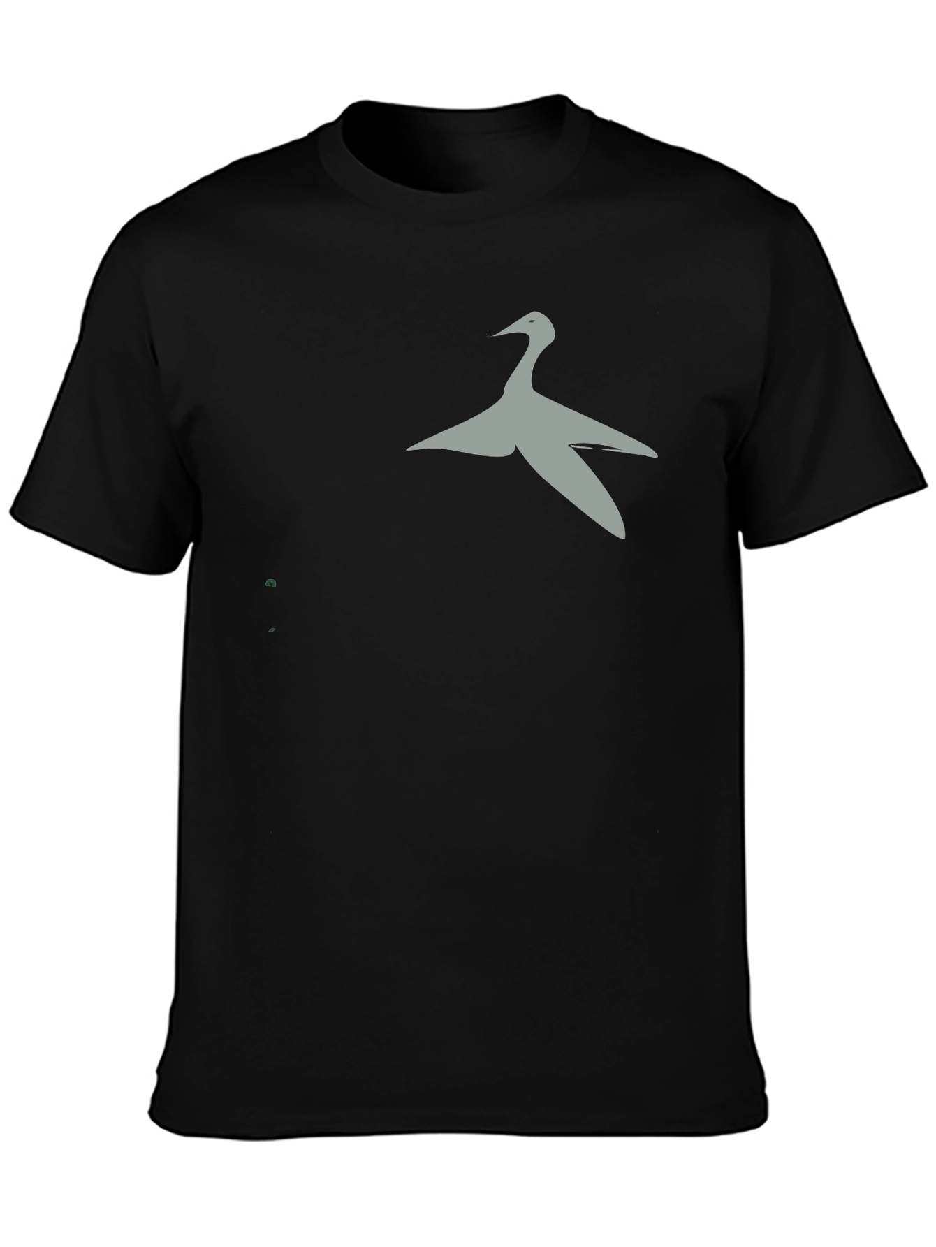Mens Black T-Shirt with Crane Design