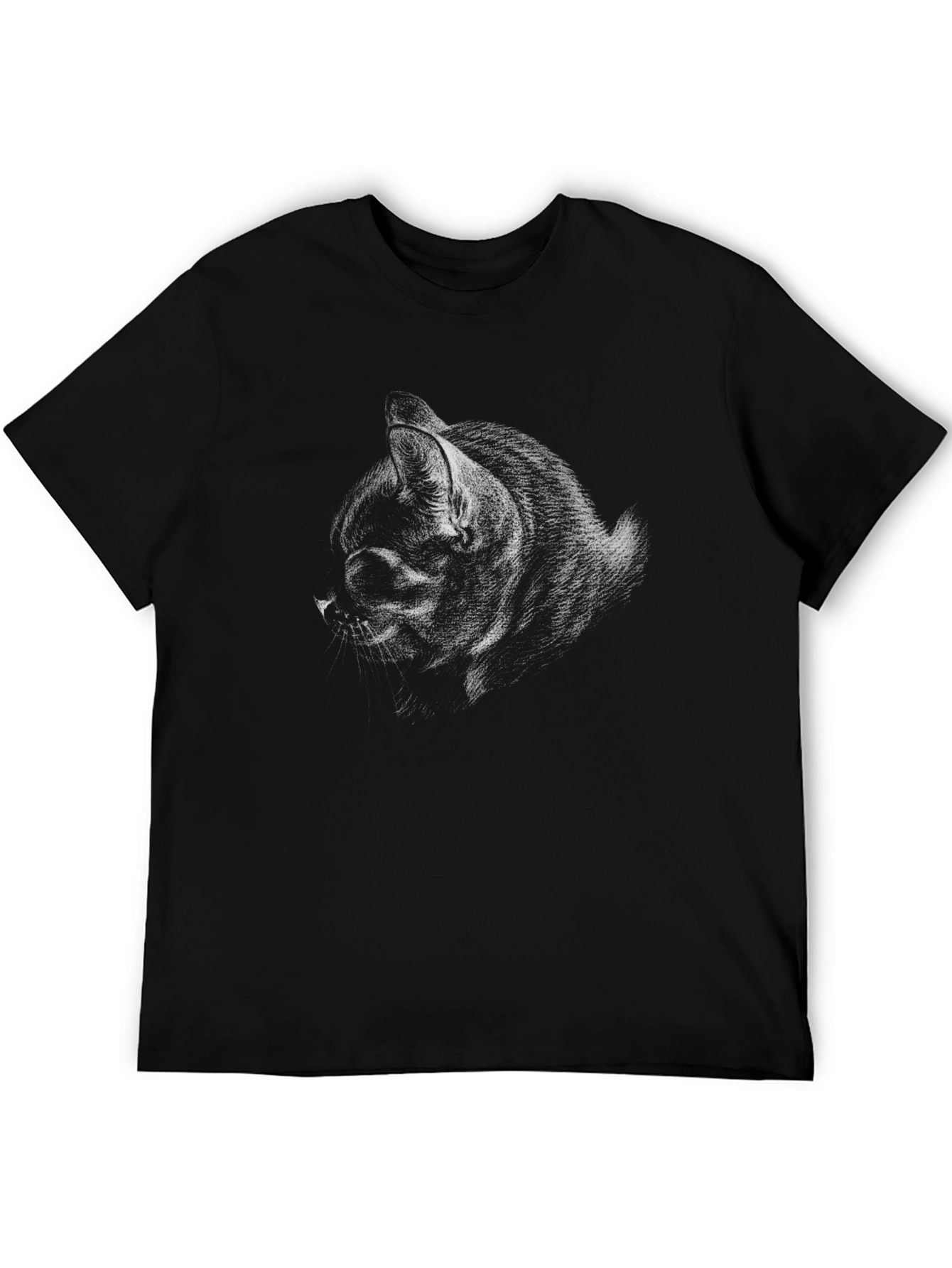 Black Cat Graphic Print T-Shirt