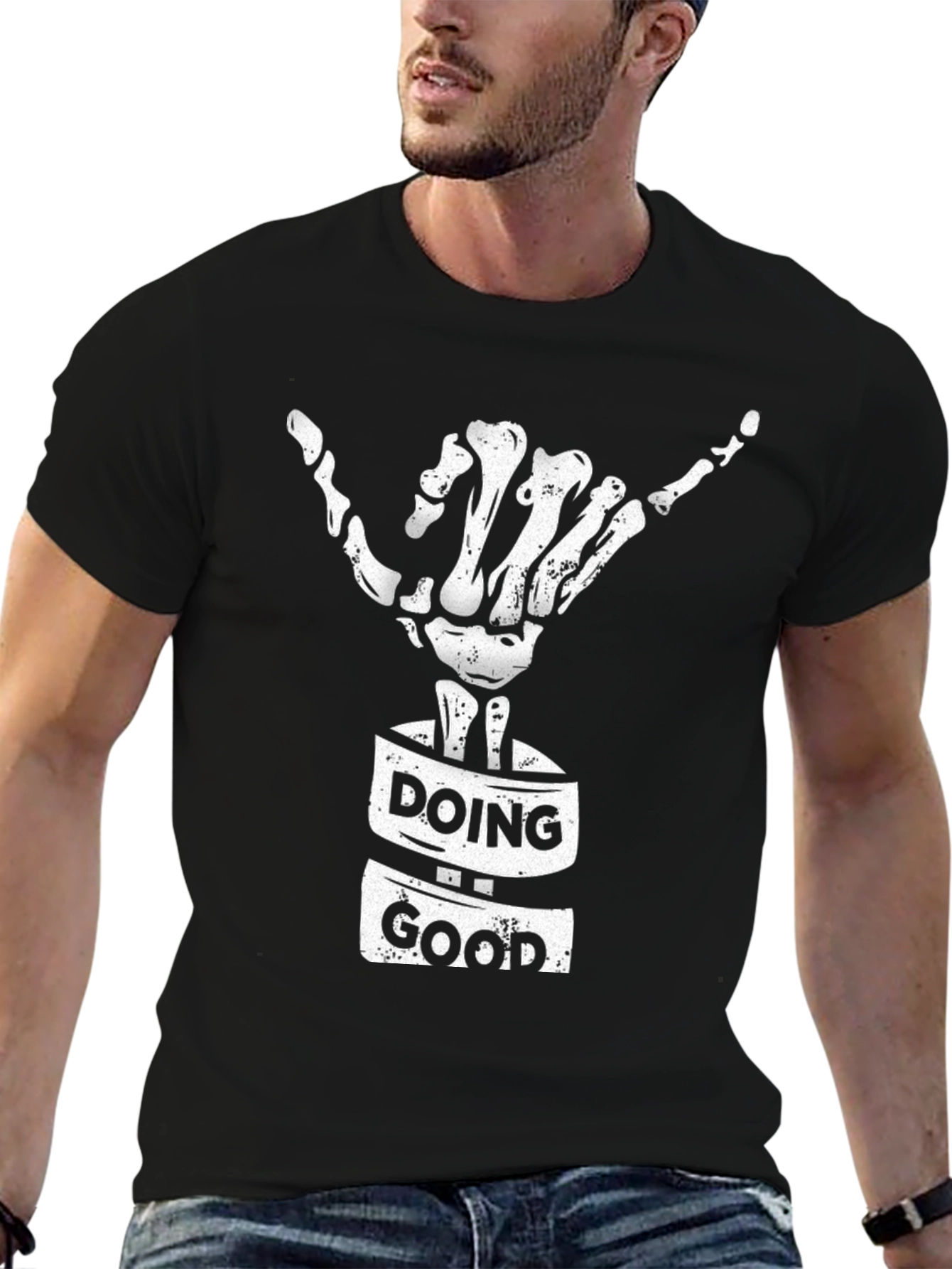 Doing Good Skeleton Hand T-Shirt - Black