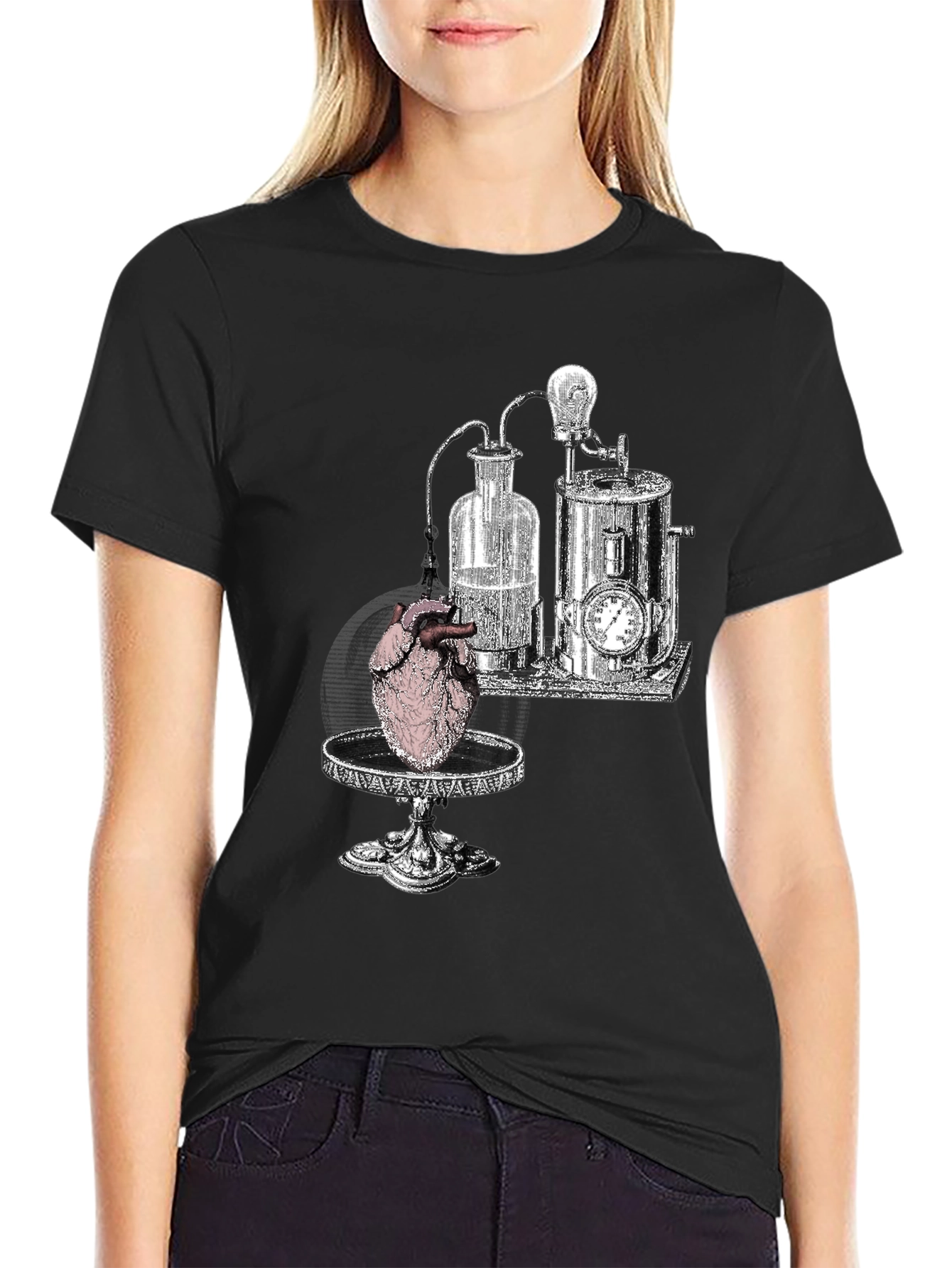 Steampunk Heart T-Shirt - Black Graphic Tee