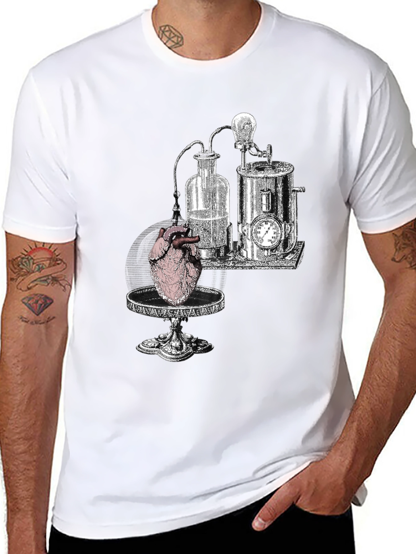 Steampunk Heart T-Shirt - Black Graphic Tee