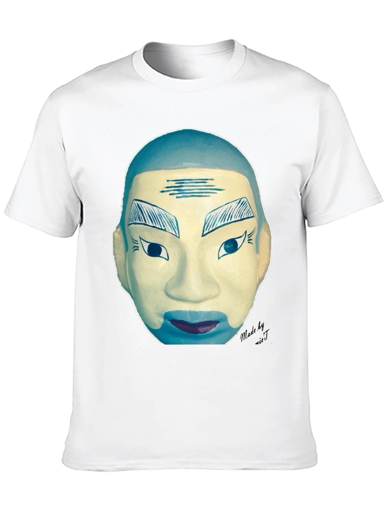Unique Asian Art Face Graphic T-Shirt