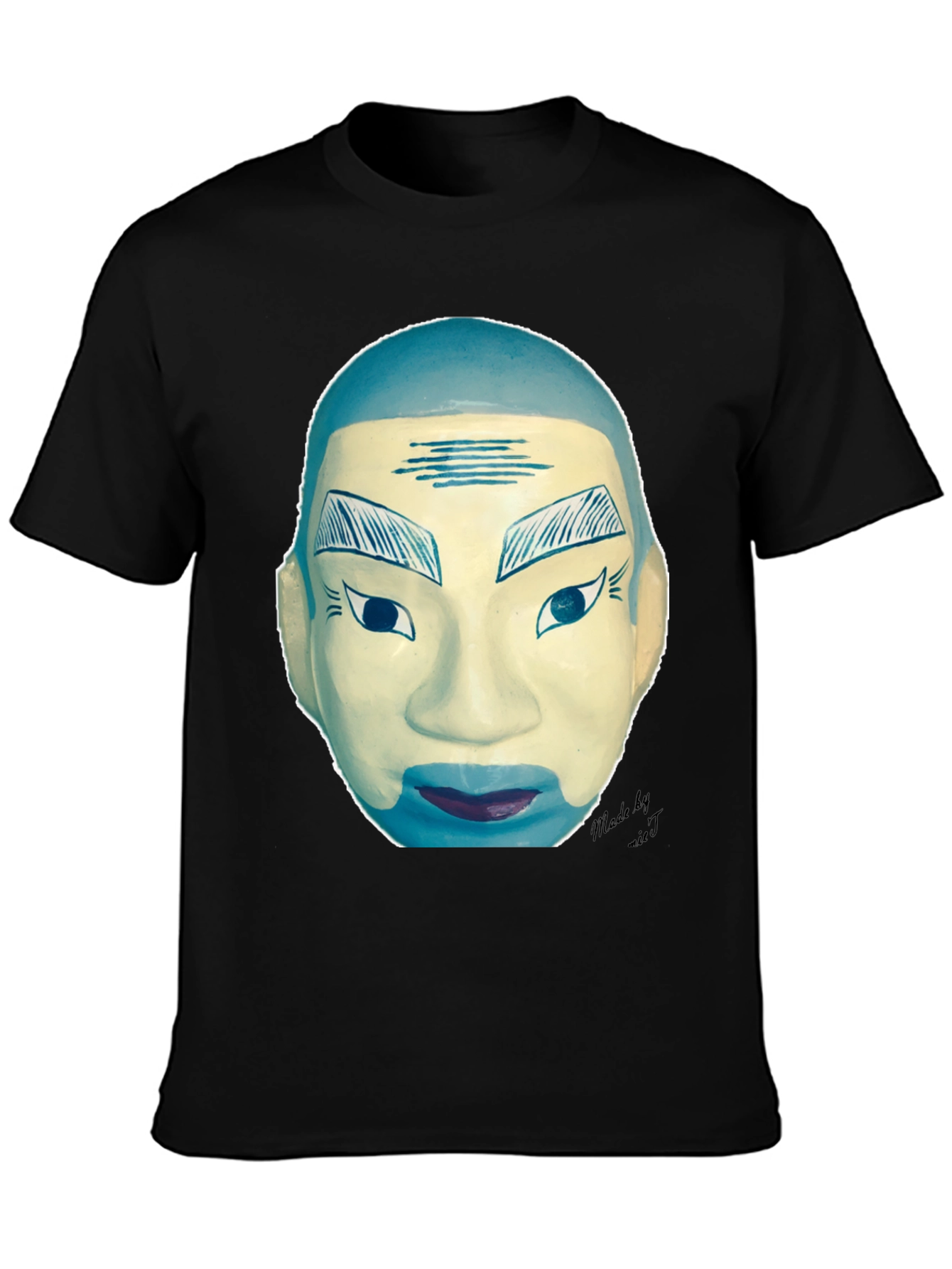 Unique Asian Art Face Graphic T-Shirt
