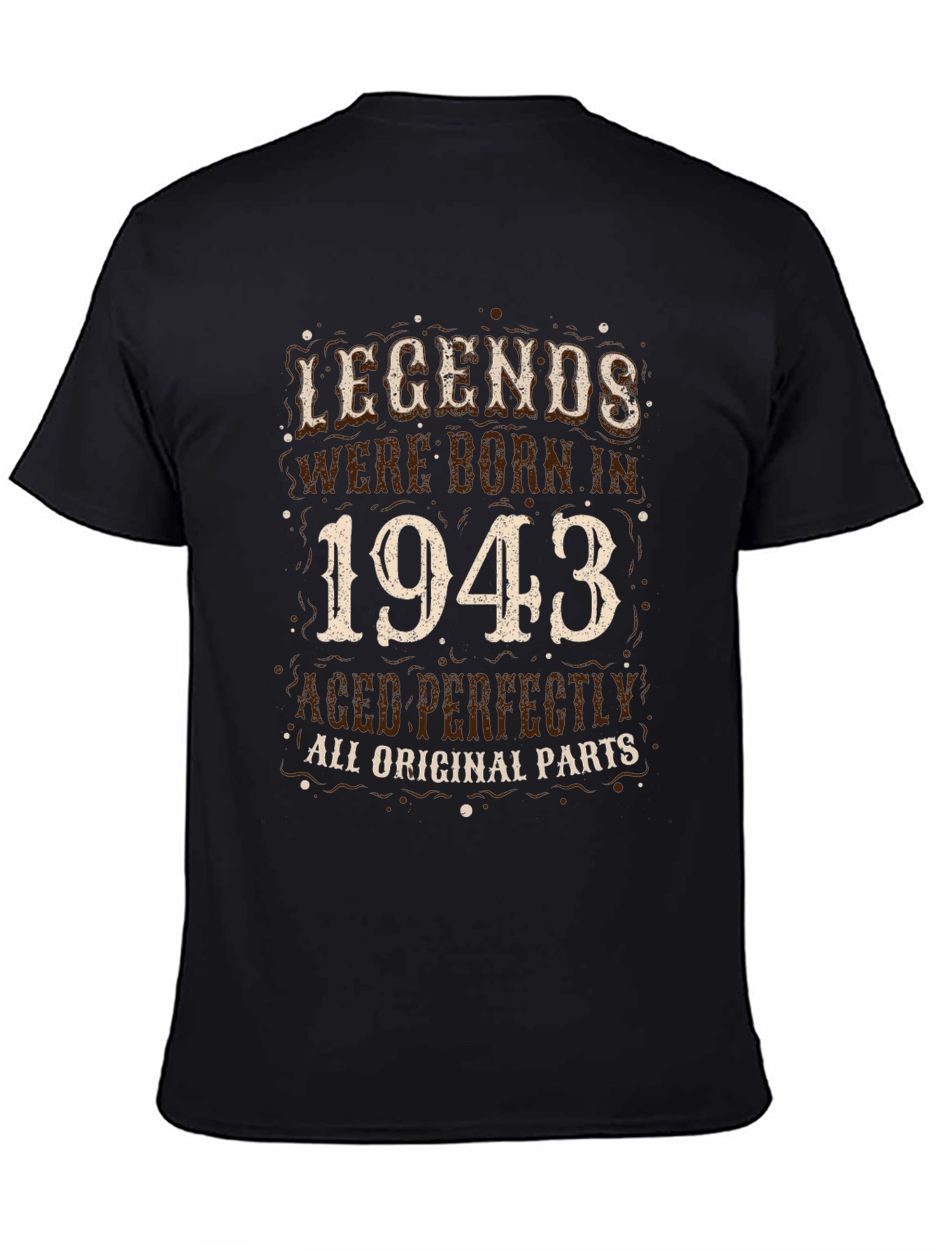 Legends Born In 1943 Black Graphic Tee