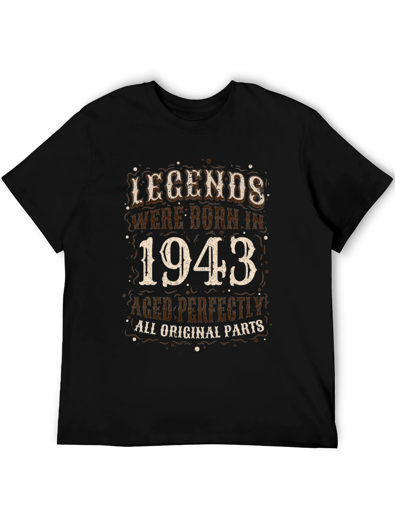 Legends Born In 1943 Black Graphic Tee