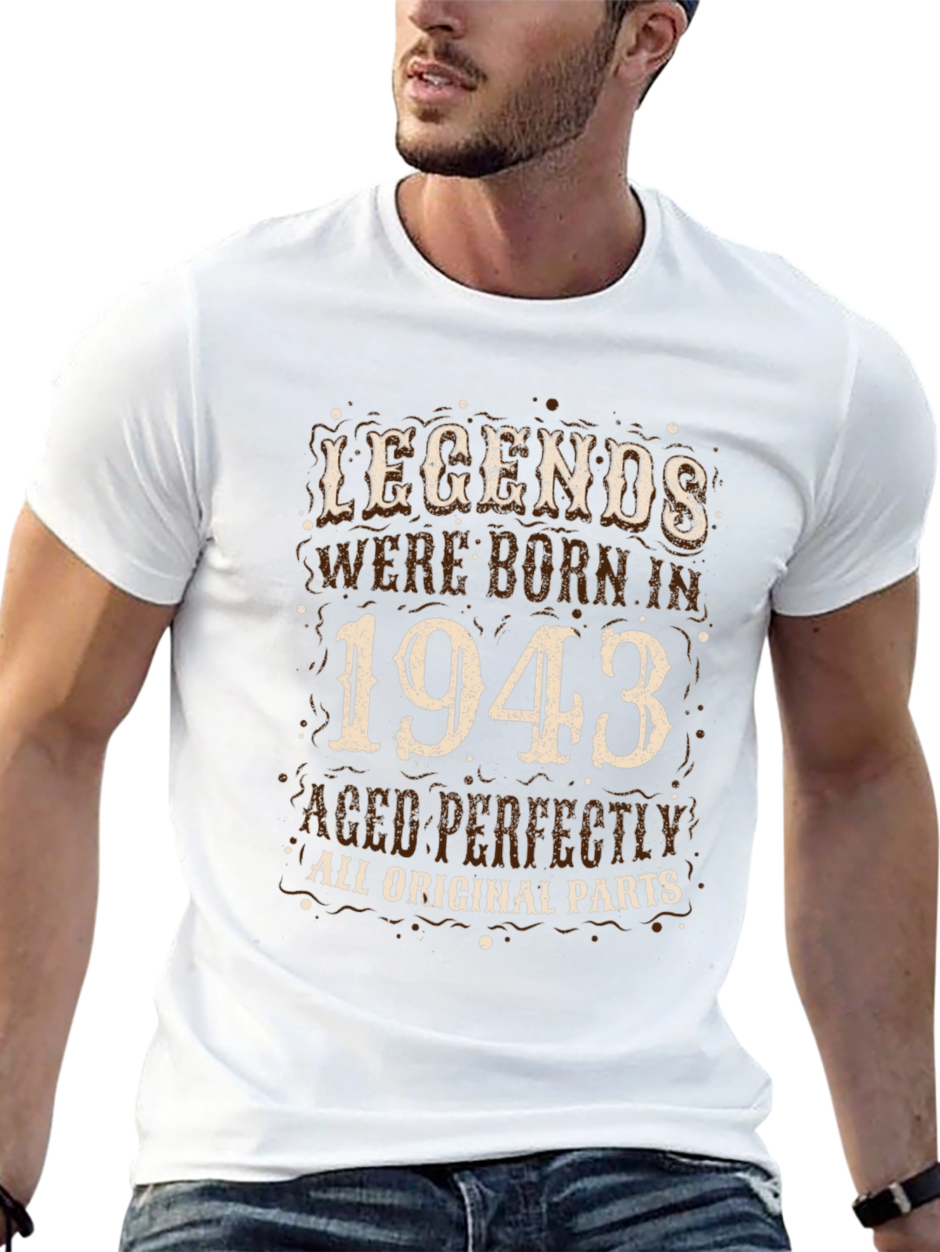 Legends Born In 1943 Black Graphic Tee