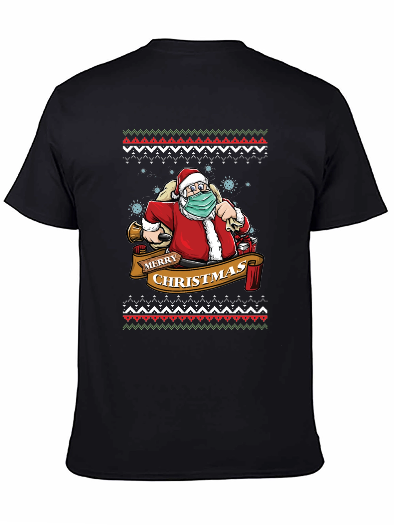 Festive Santa Mask Christmas T-Shirt