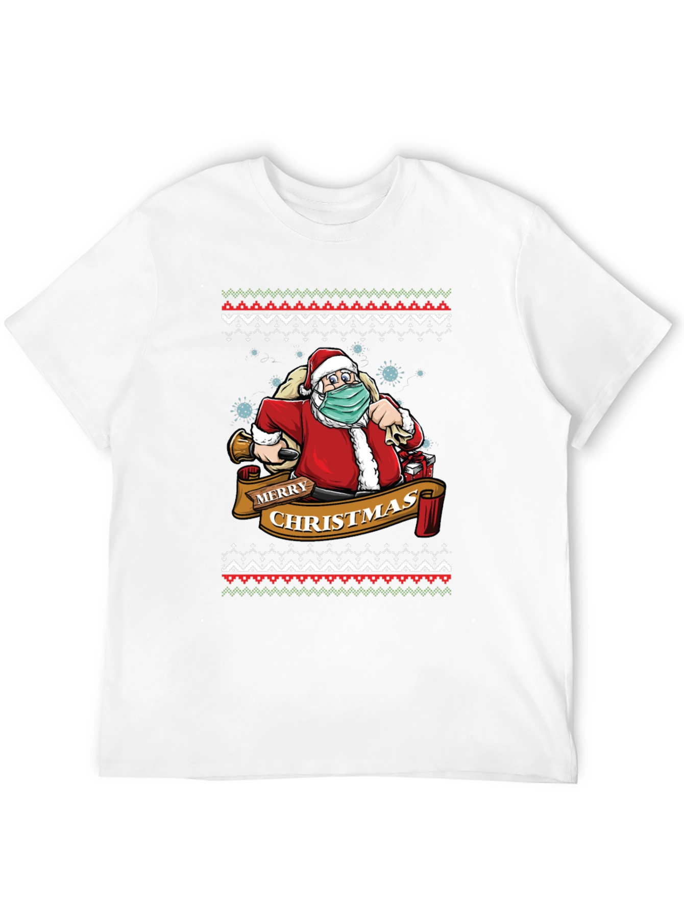 Festive Santa Mask Christmas T-Shirt