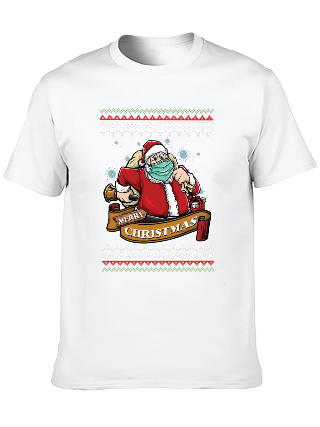 Festive Santa Mask Christmas T-Shirt