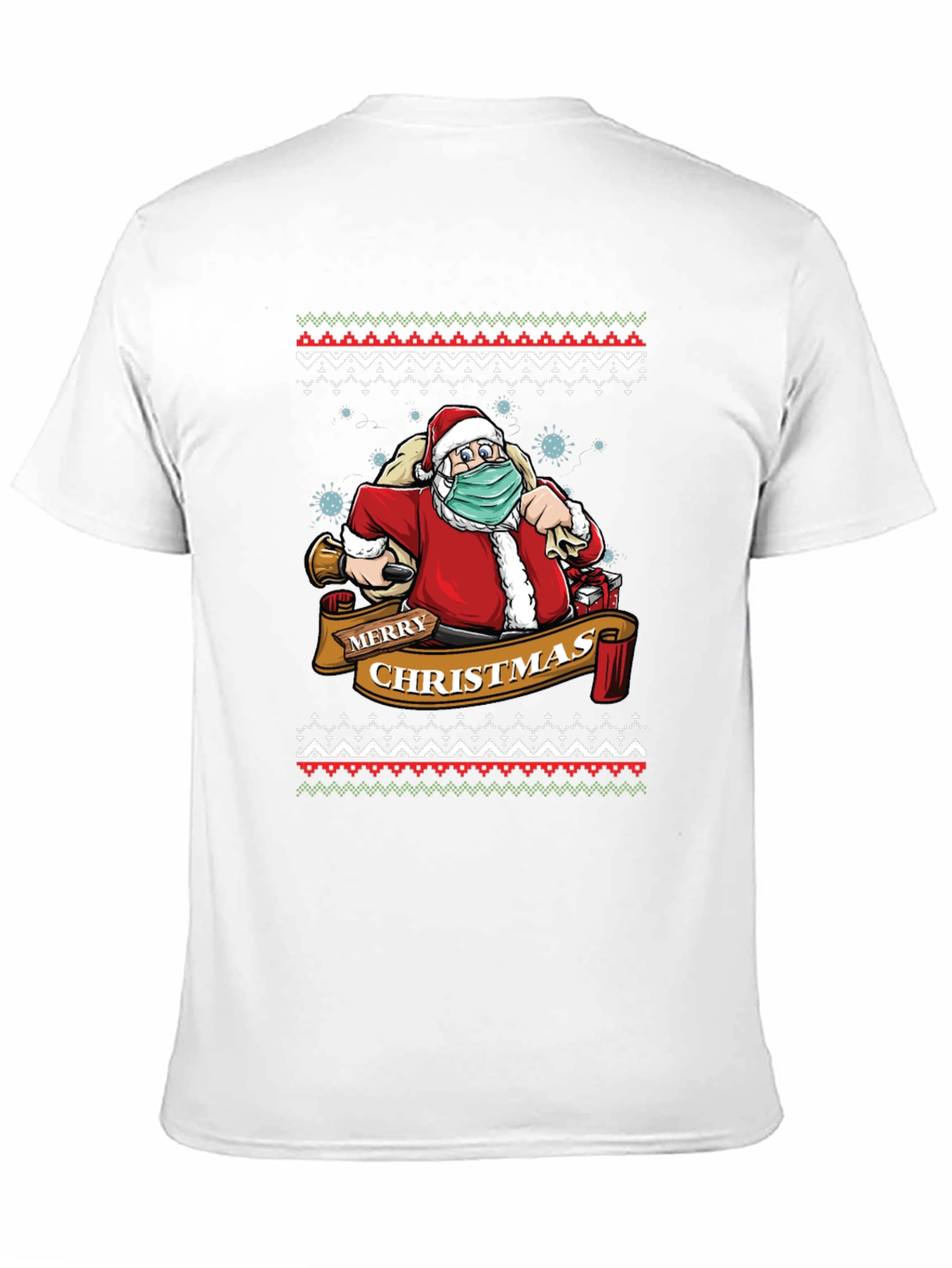 Festive Santa Mask Christmas T-Shirt