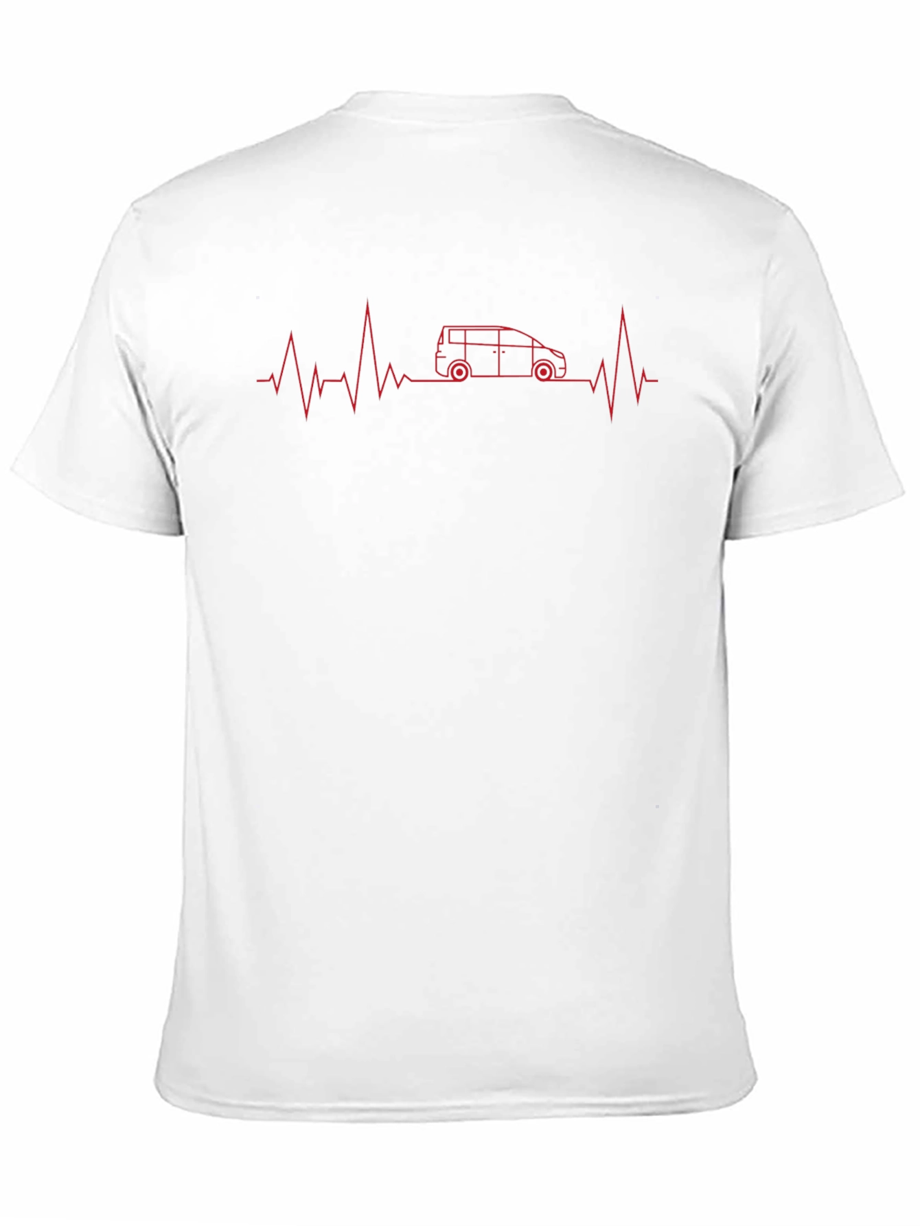 Van Life Heartbeat T-Shirt - Black Crew Neck