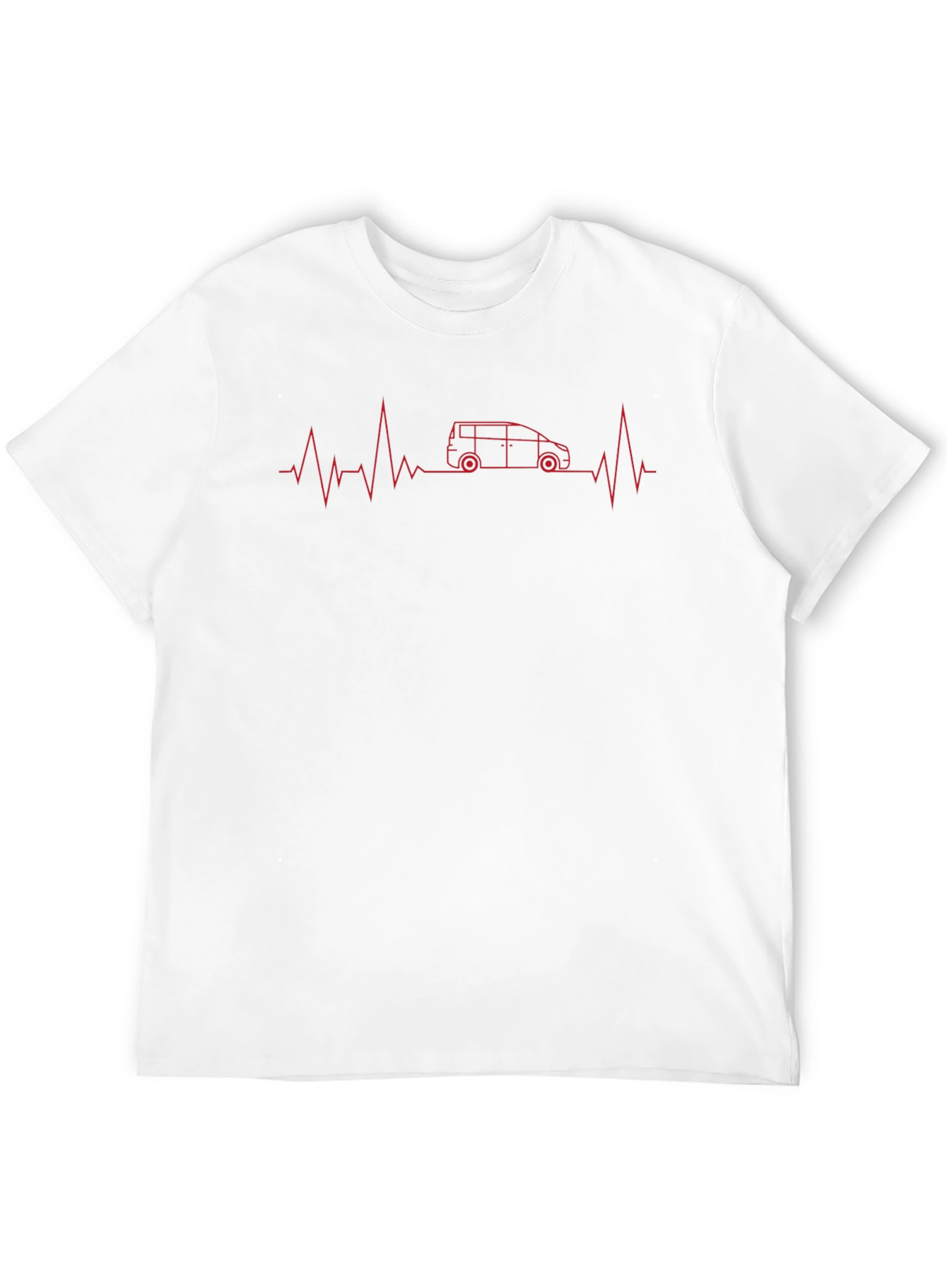 Van Life Heartbeat T-Shirt - Black Crew Neck