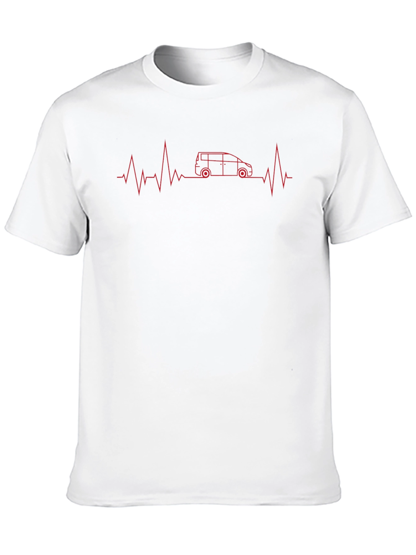 Van Life Heartbeat T-Shirt - Black Crew Neck