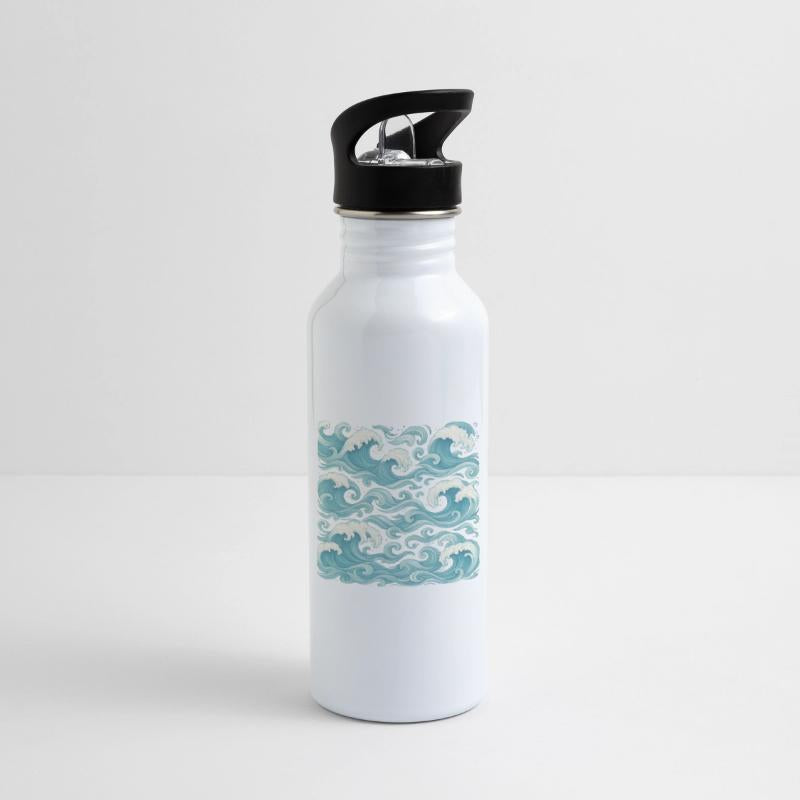 Lush Ocean Wave Pattern Japanese Wave Design Blue