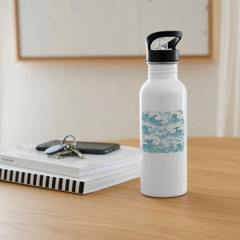 Lush Ocean Wave Pattern Japanese Wave Design Blue