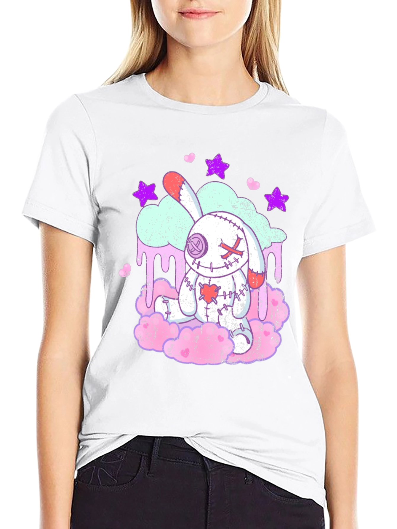 Creepy Cute Voodoo Bunny T-Shirt - Goth Pastel
