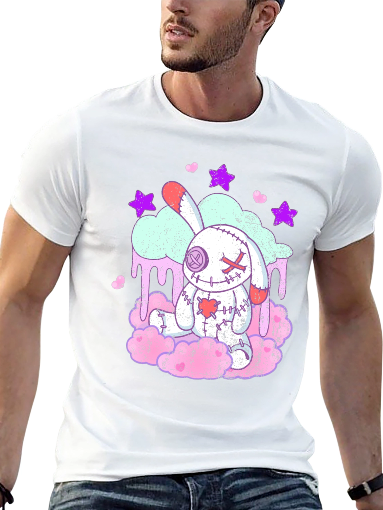 Creepy Cute Voodoo Bunny T-Shirt - Goth Pastel