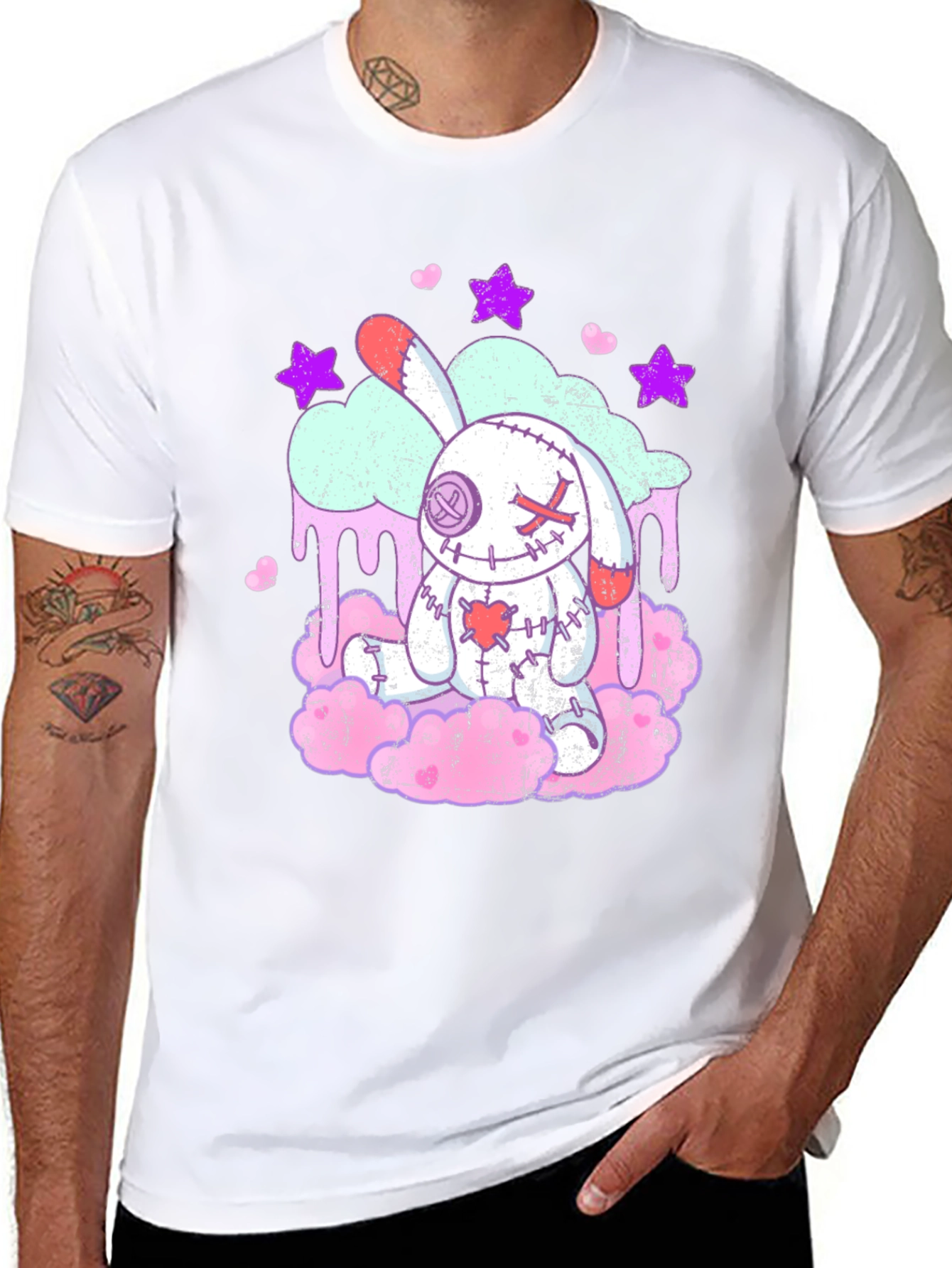 Creepy Cute Voodoo Bunny T-Shirt - Goth Pastel