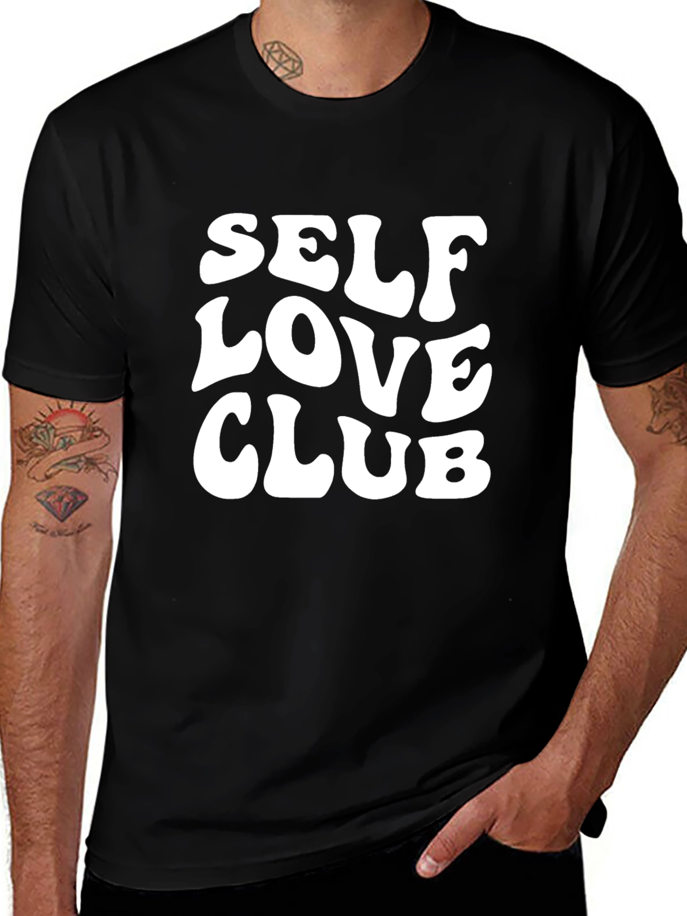 Self Love Club Graphic Tee - Black Cotton T-Shirt