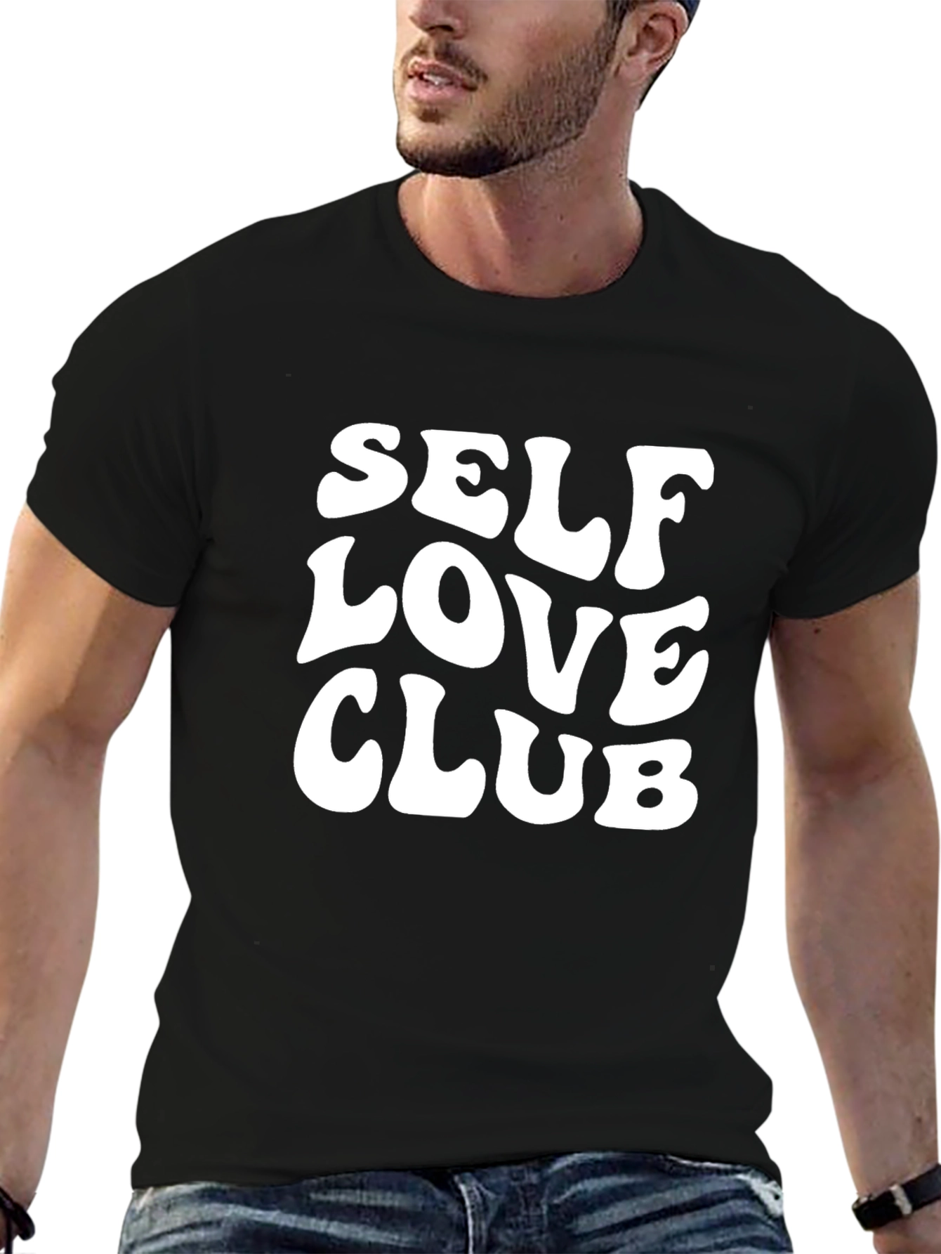 Self Love Club Graphic Tee - Black Cotton T-Shirt