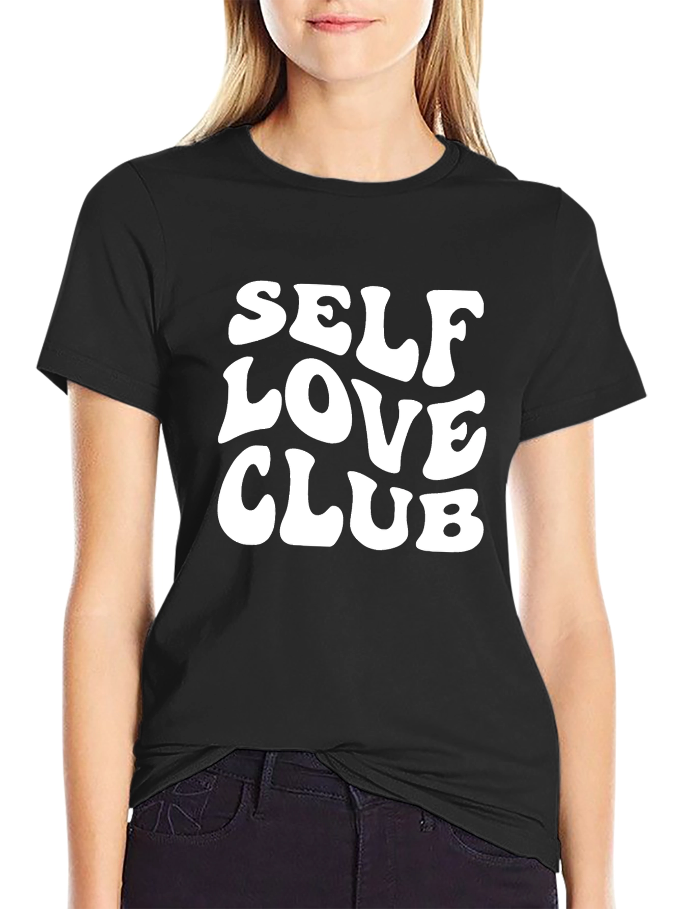 Self Love Club Graphic Tee - Black Cotton T-Shirt