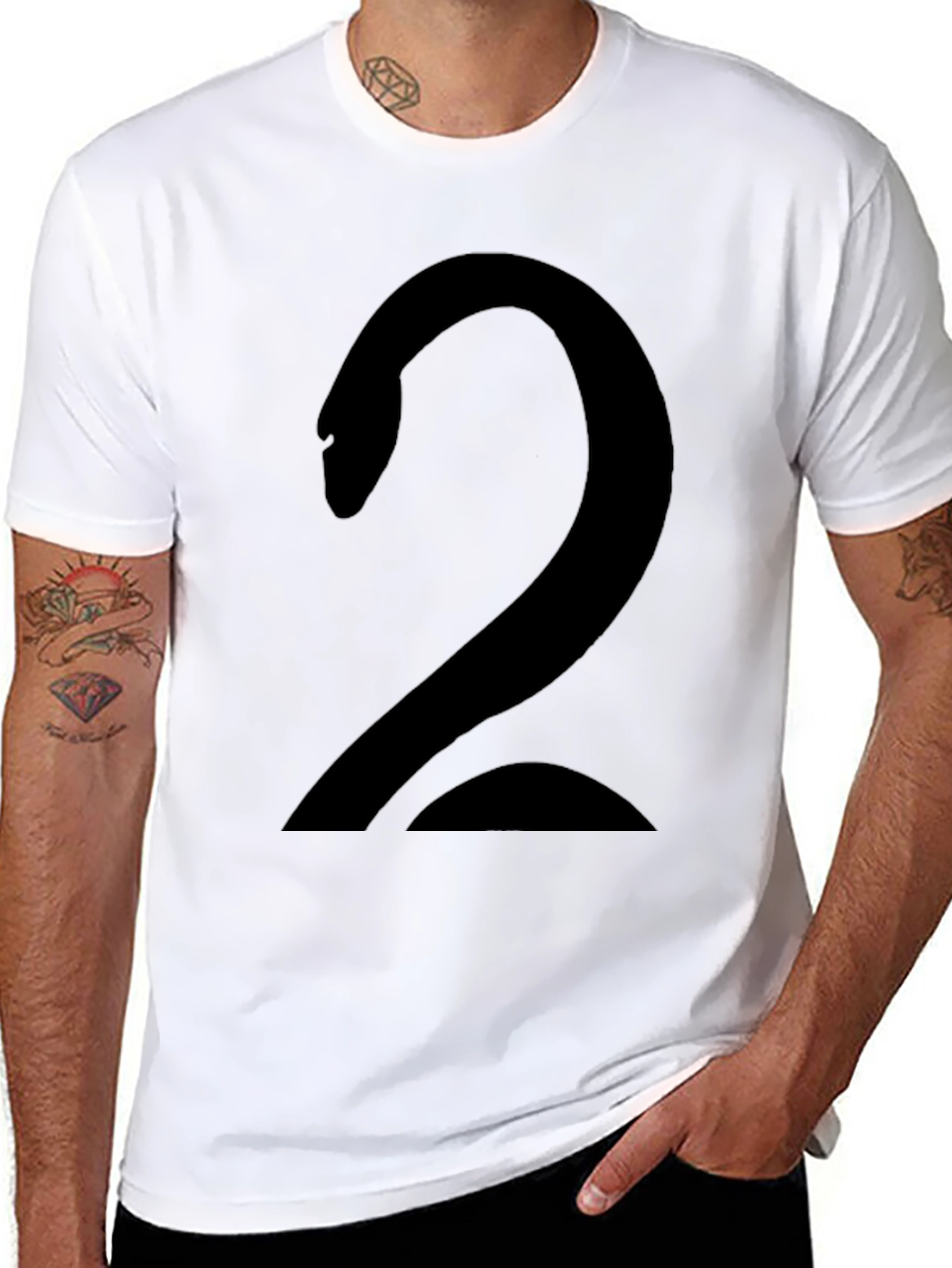 Bold Number Two Black Graphic Tee