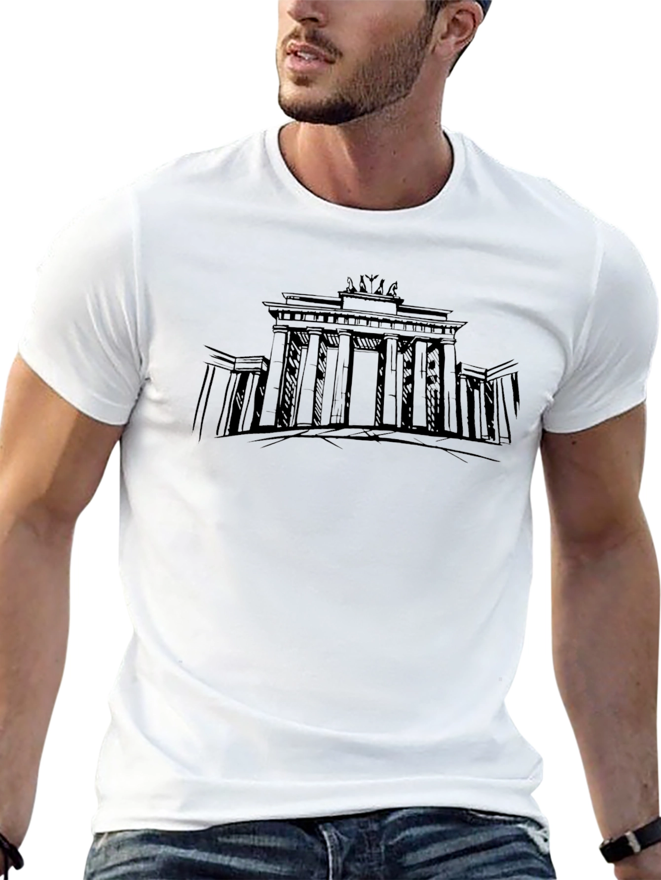 Berlin Brandenburg Gate Graphic Tee - Black