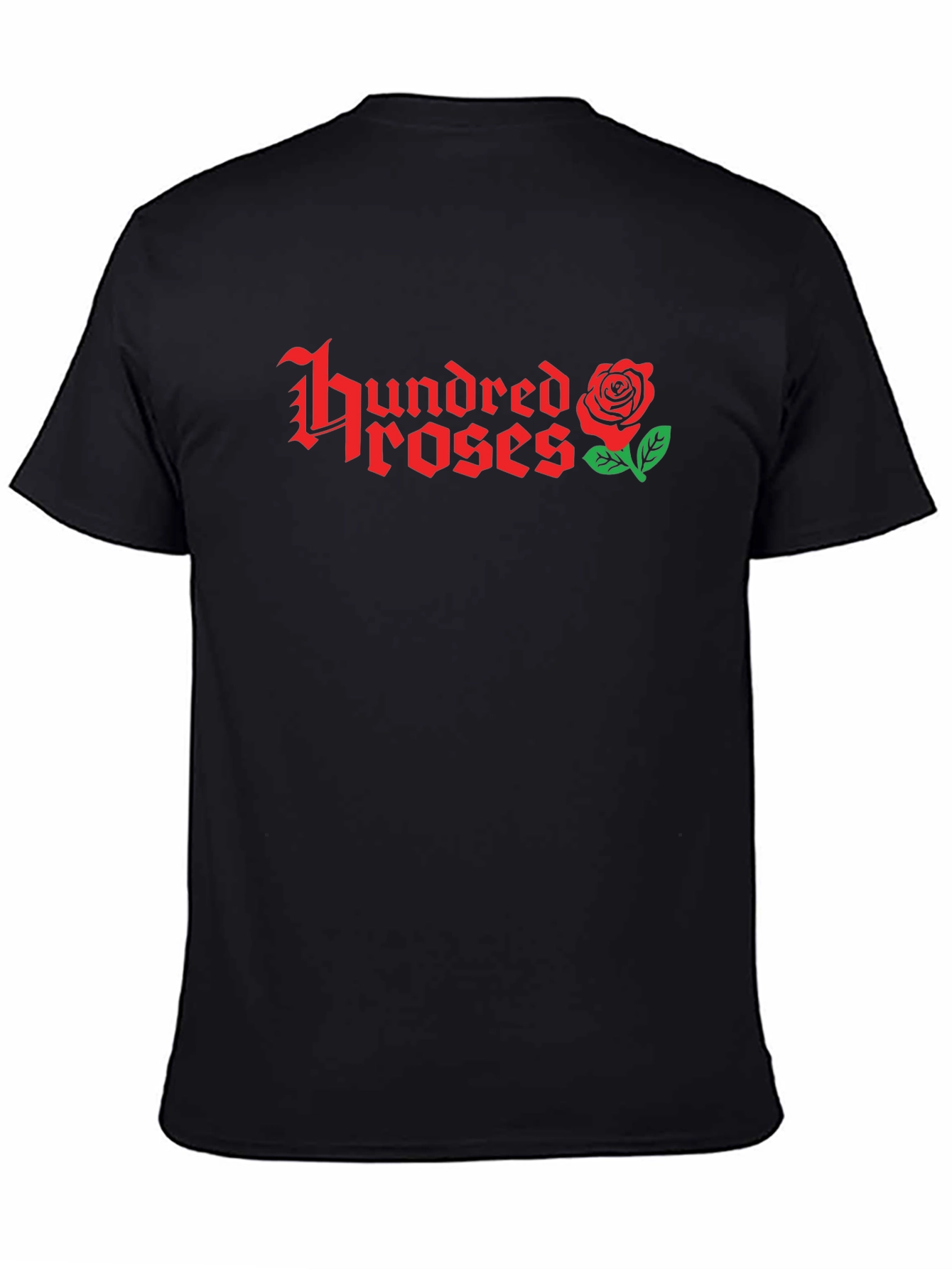 Hundred Roses Graphic Print T-Shirt - Black