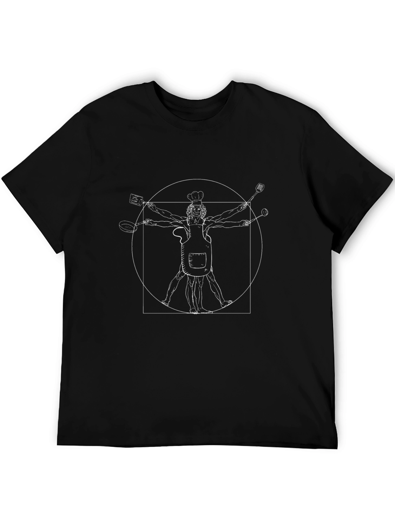 Chef Vitruvian Man T-Shirt - Culinary Art Tee