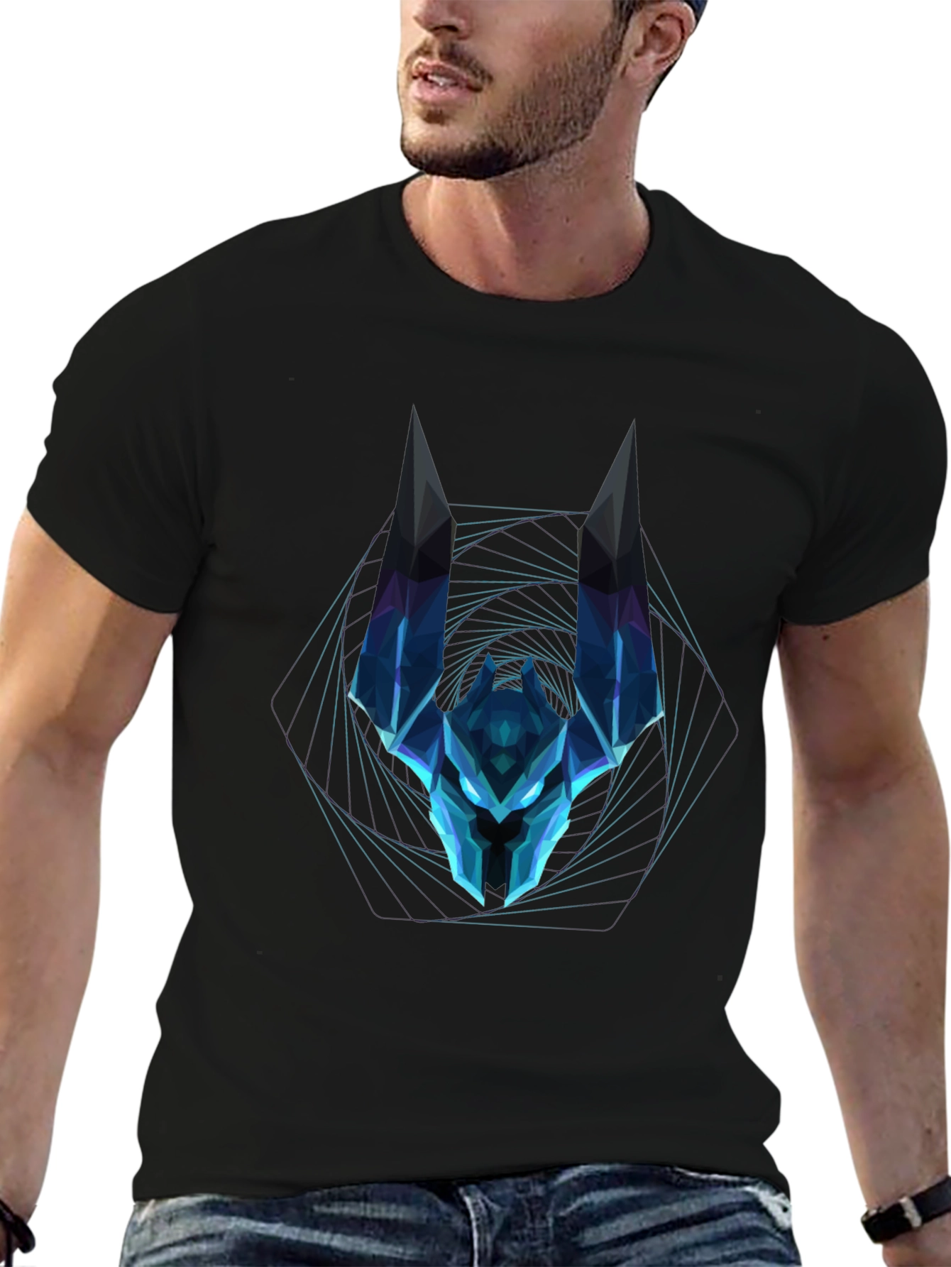 Geometric Anubis T-Shirt - Cool Graphic Tee