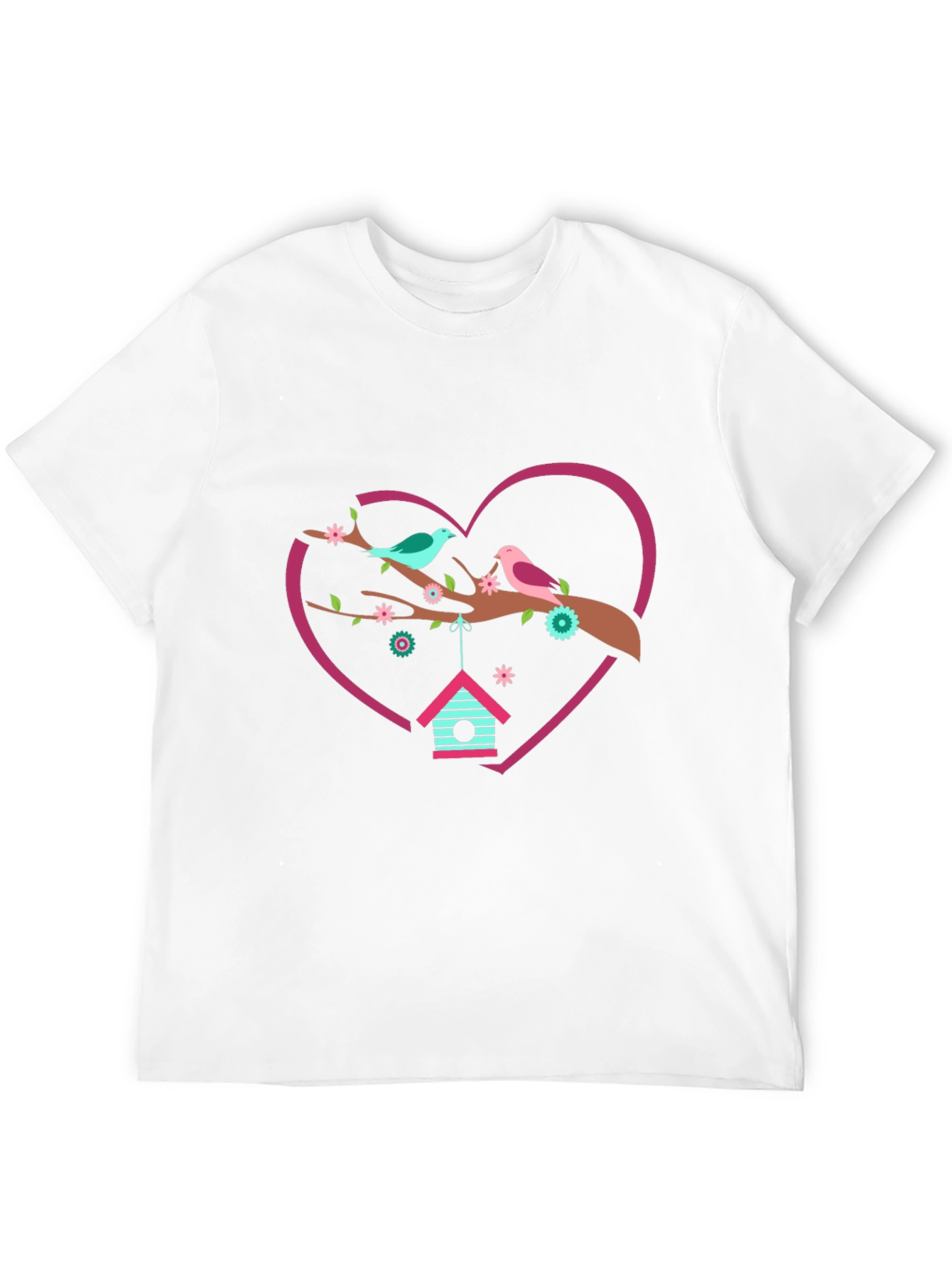 Birds & Heart T-Shirt - Unique Graphic Tee