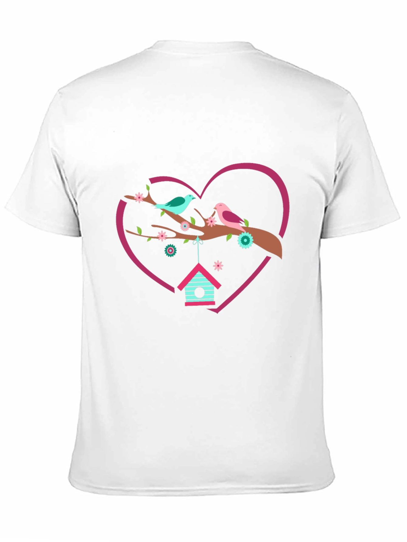 Birds & Heart T-Shirt - Unique Graphic Tee