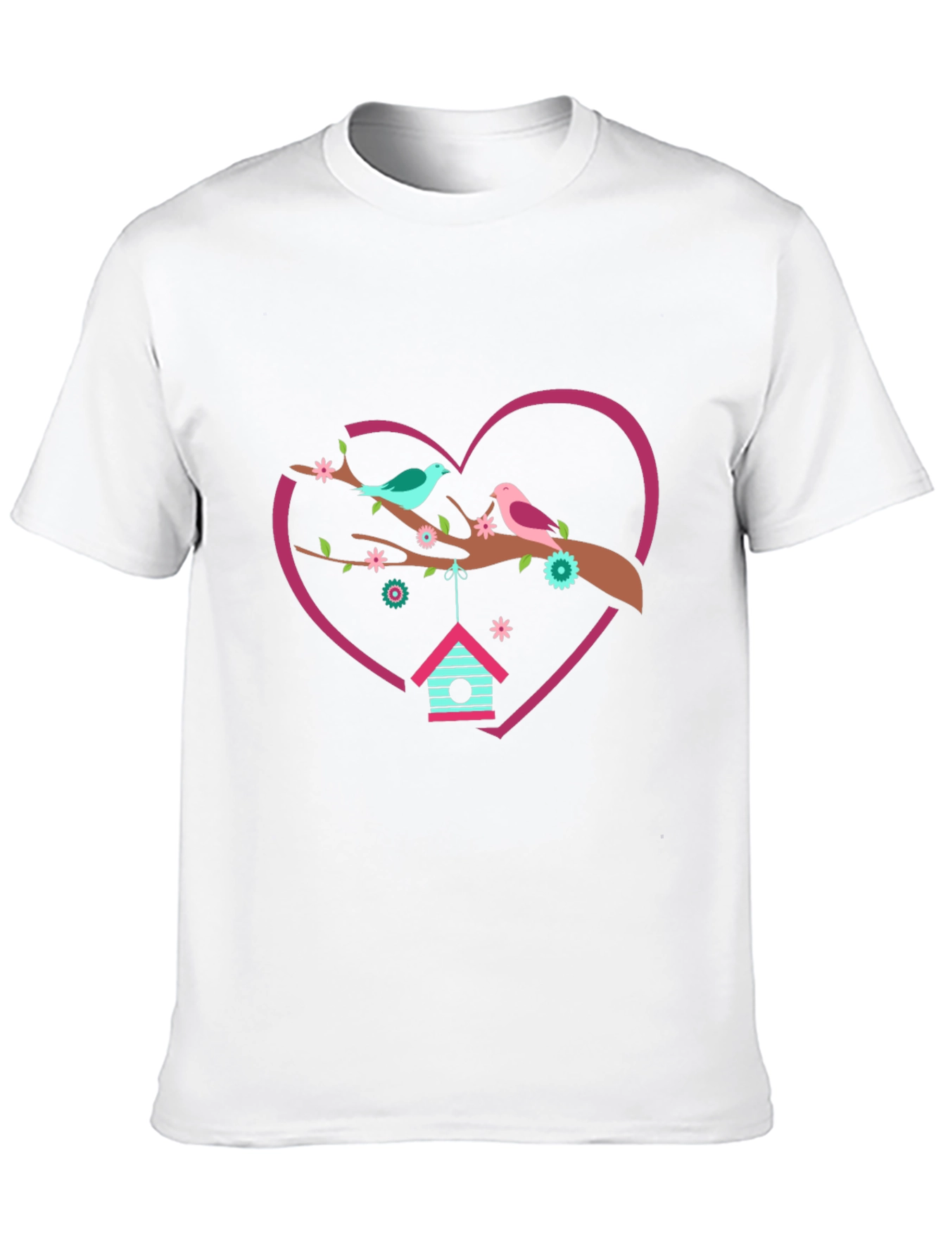 Birds & Heart T-Shirt - Unique Graphic Tee