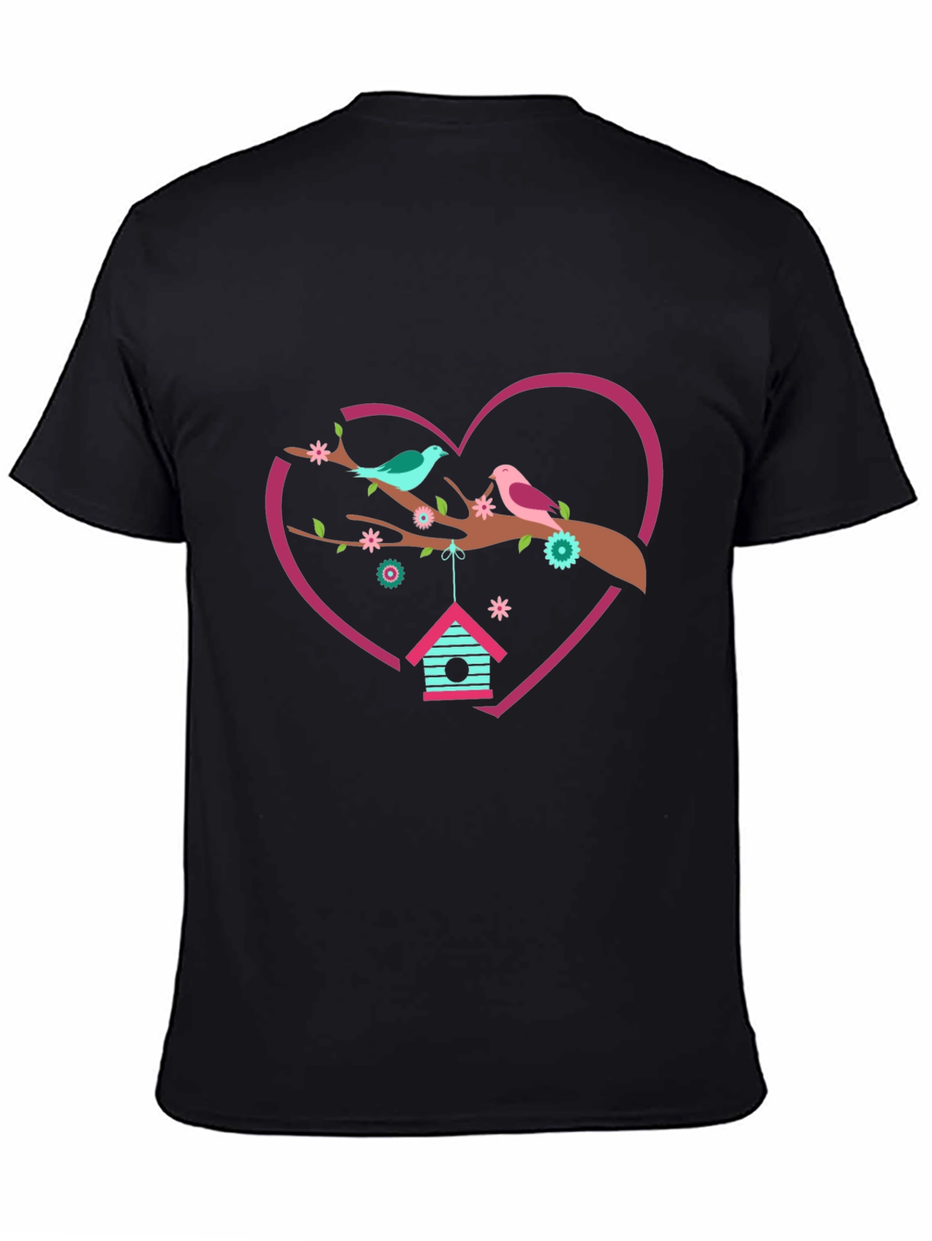 Birds & Heart T-Shirt - Unique Graphic Tee