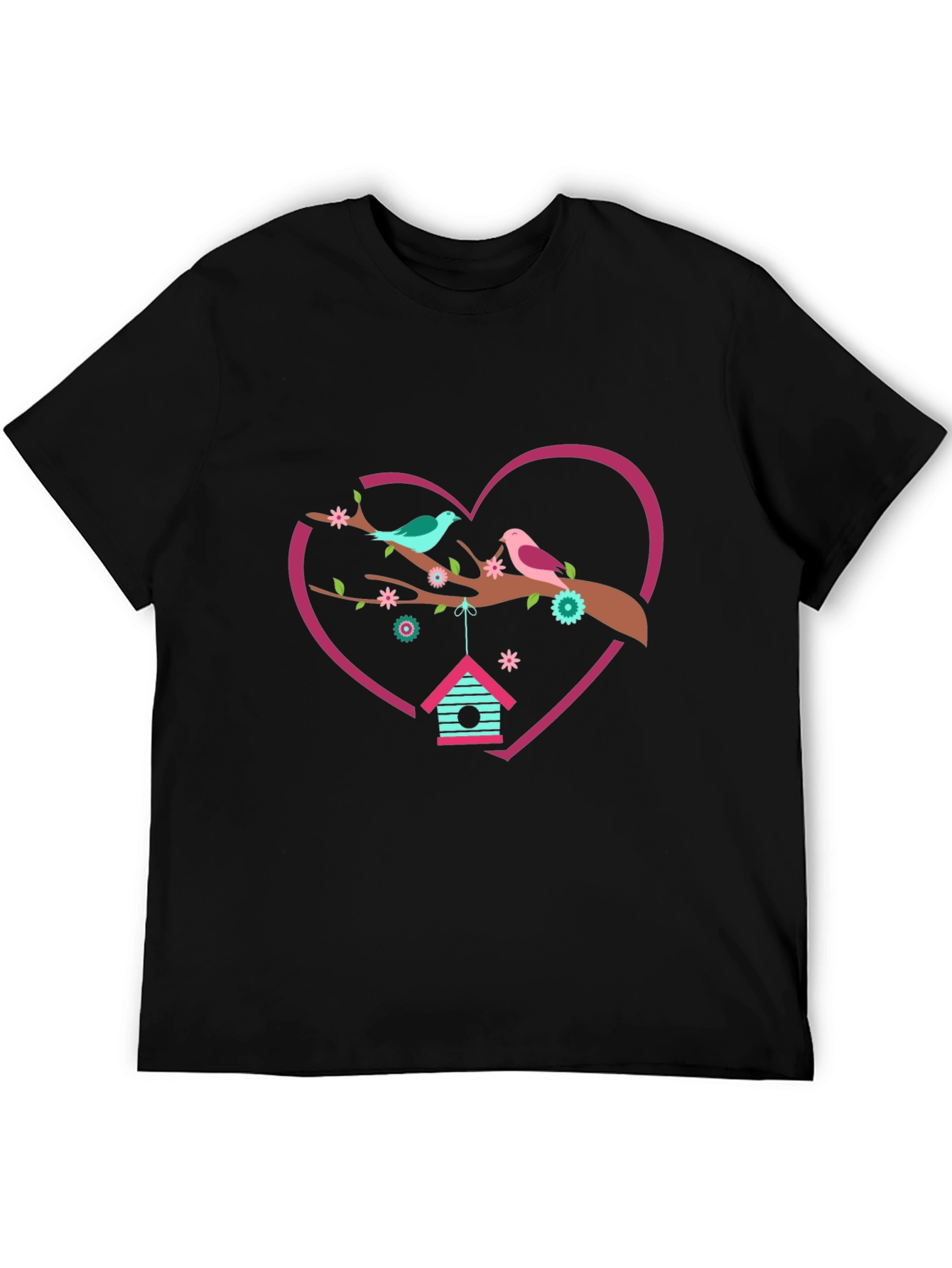 Birds & Heart T-Shirt - Unique Graphic Tee