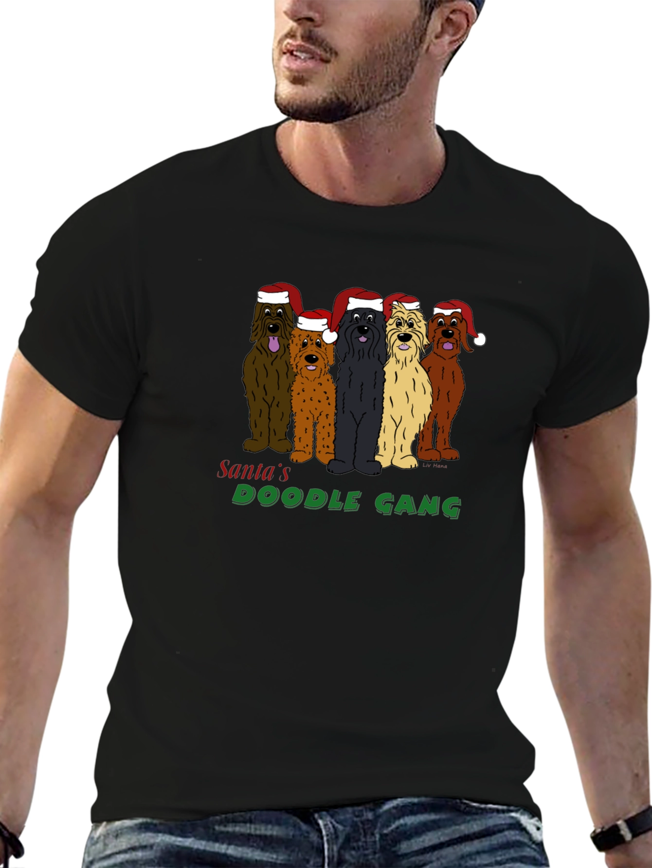 Santas Doodle Gang T-Shirt: Holiday Fun!
