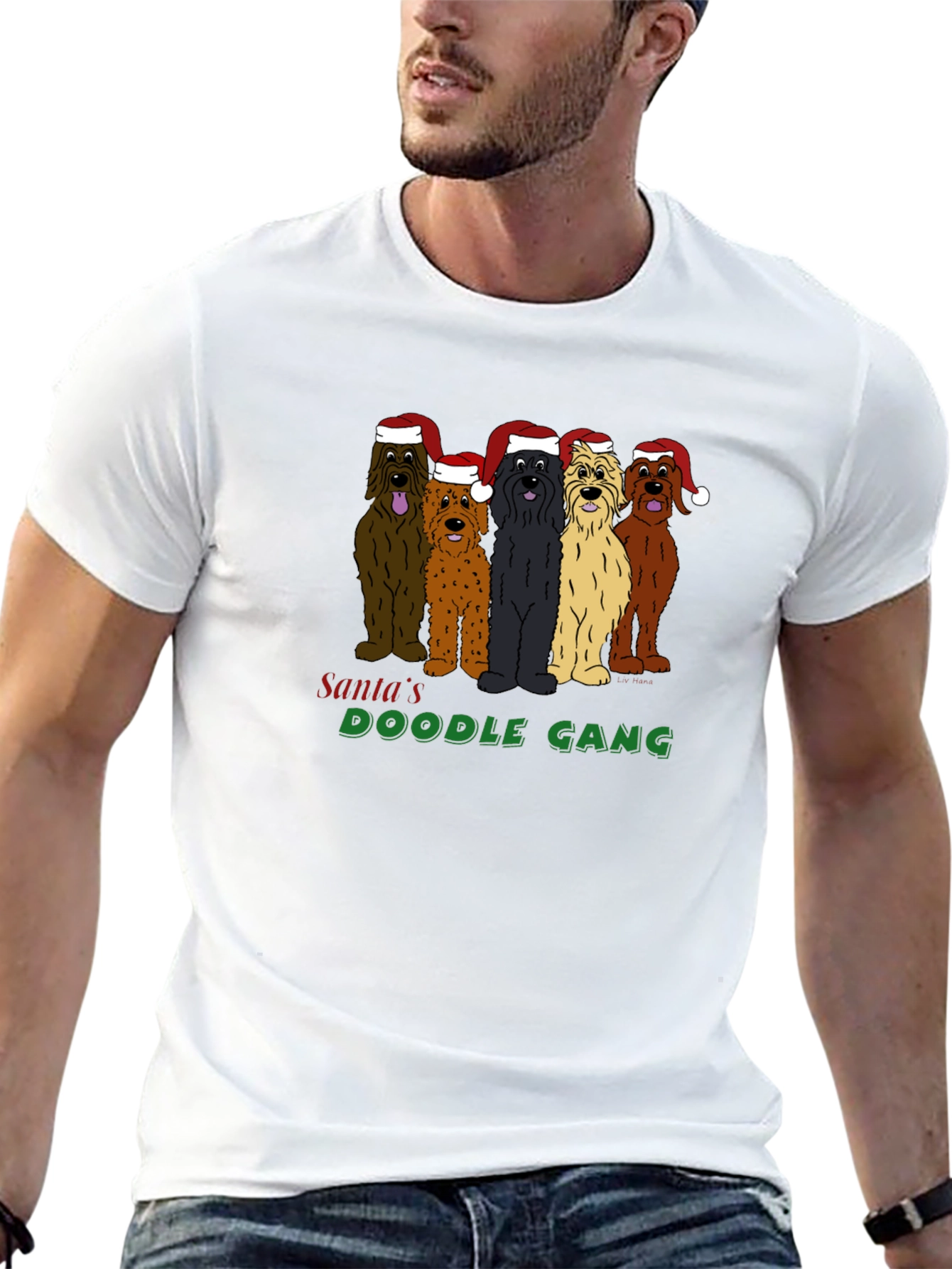 Santas Doodle Gang T-Shirt: Holiday Fun!