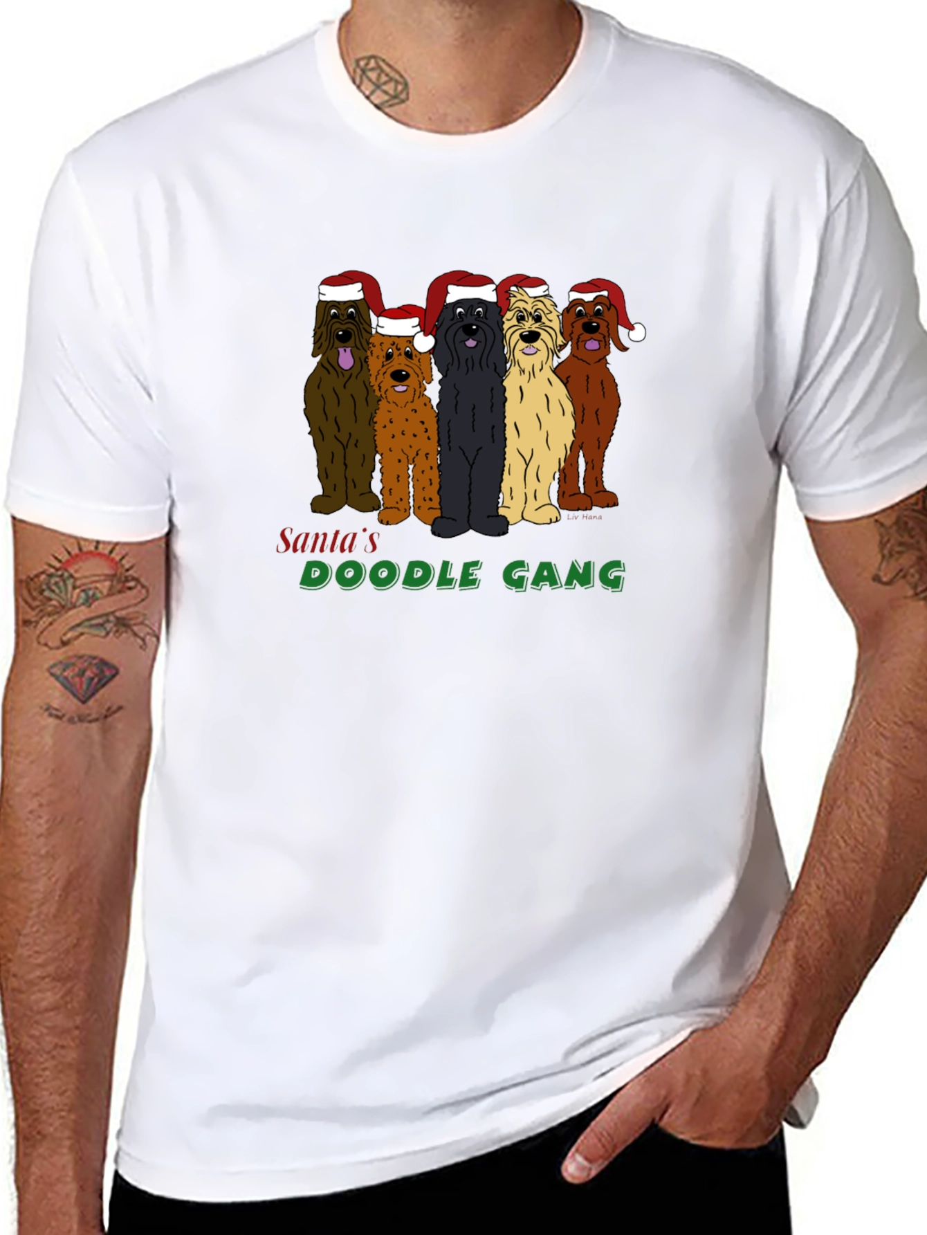 Santas Doodle Gang T-Shirt: Holiday Fun!