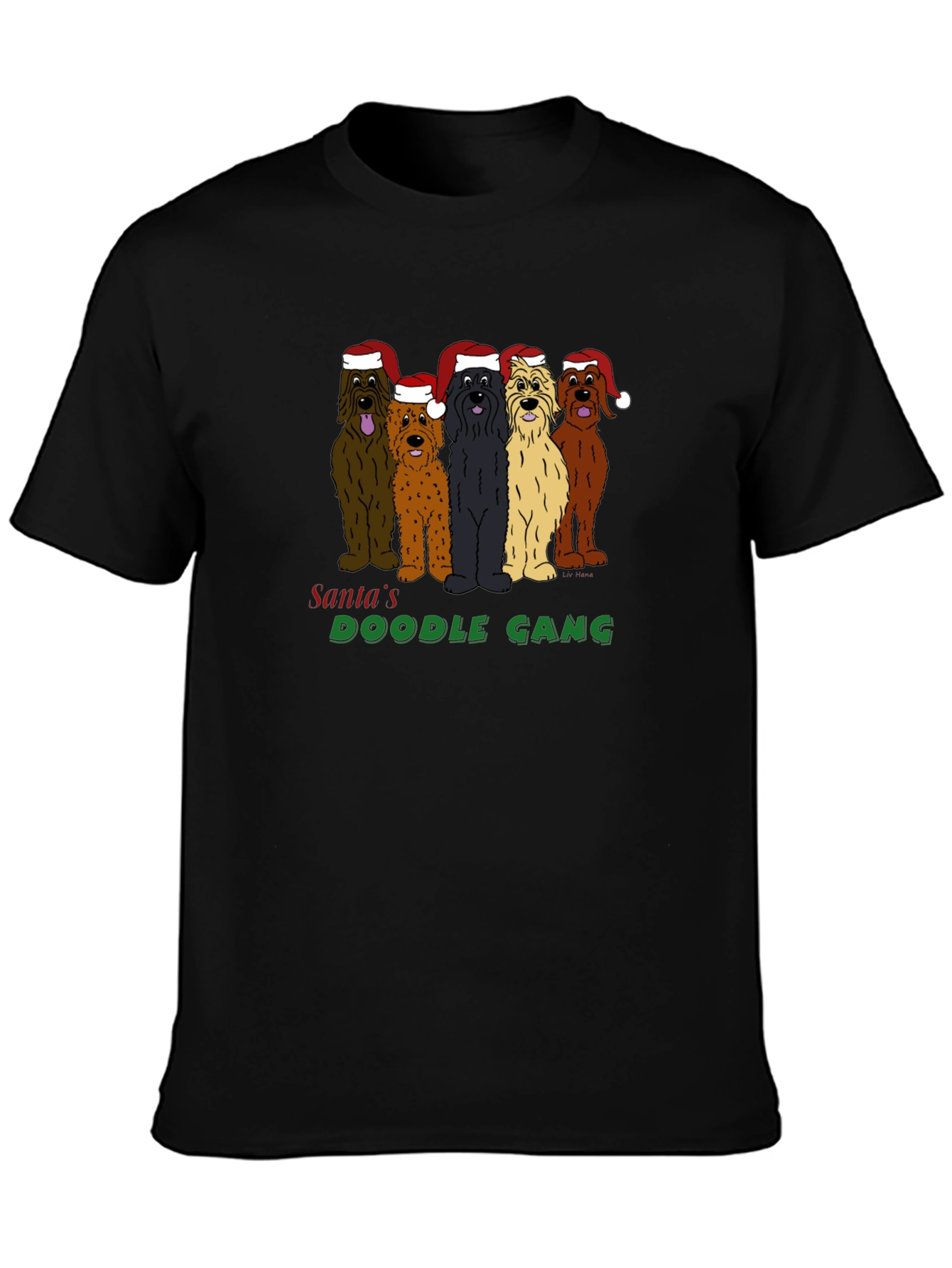 Santas Doodle Gang T-Shirt: Holiday Fun!