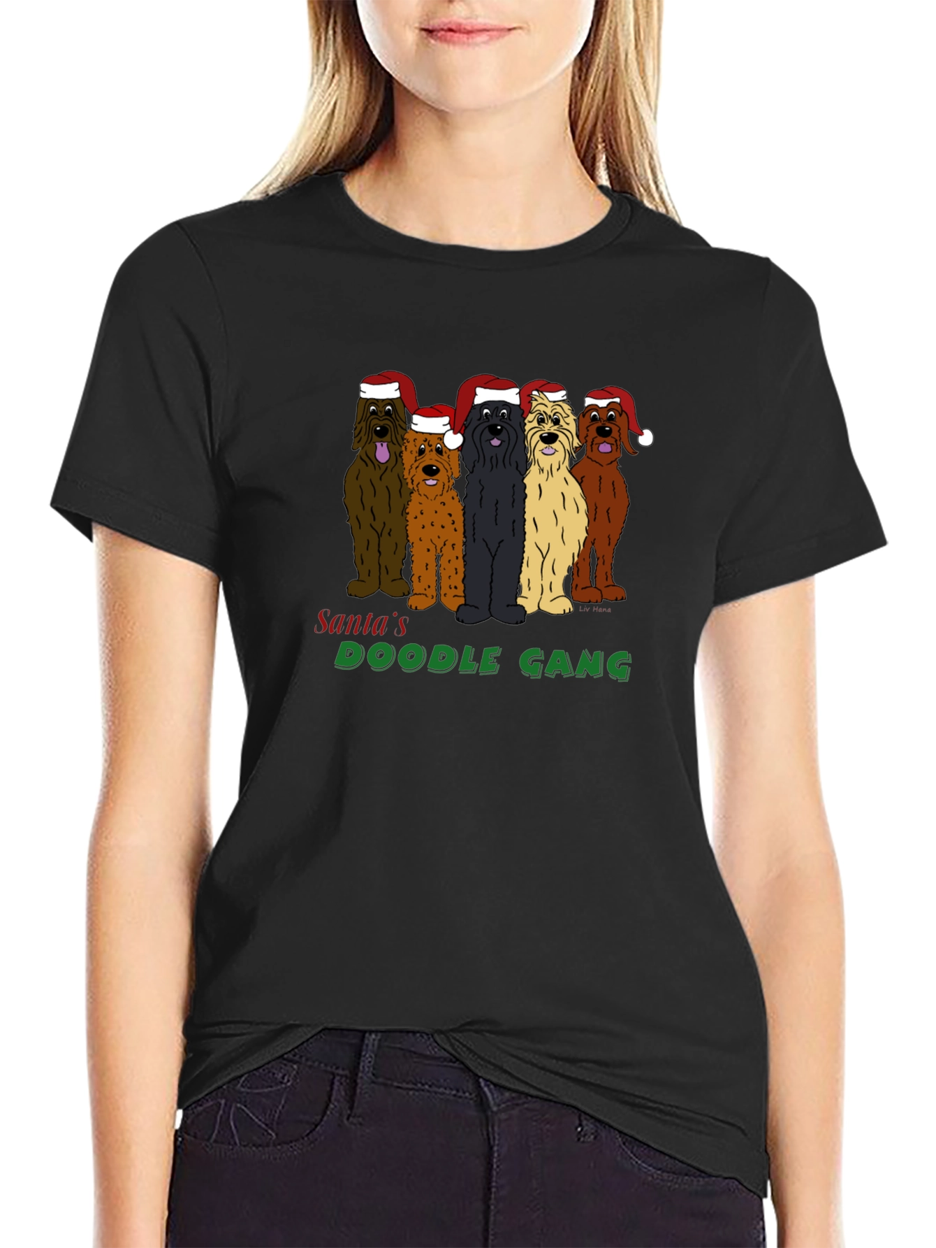 Santas Doodle Gang T-Shirt: Holiday Fun!