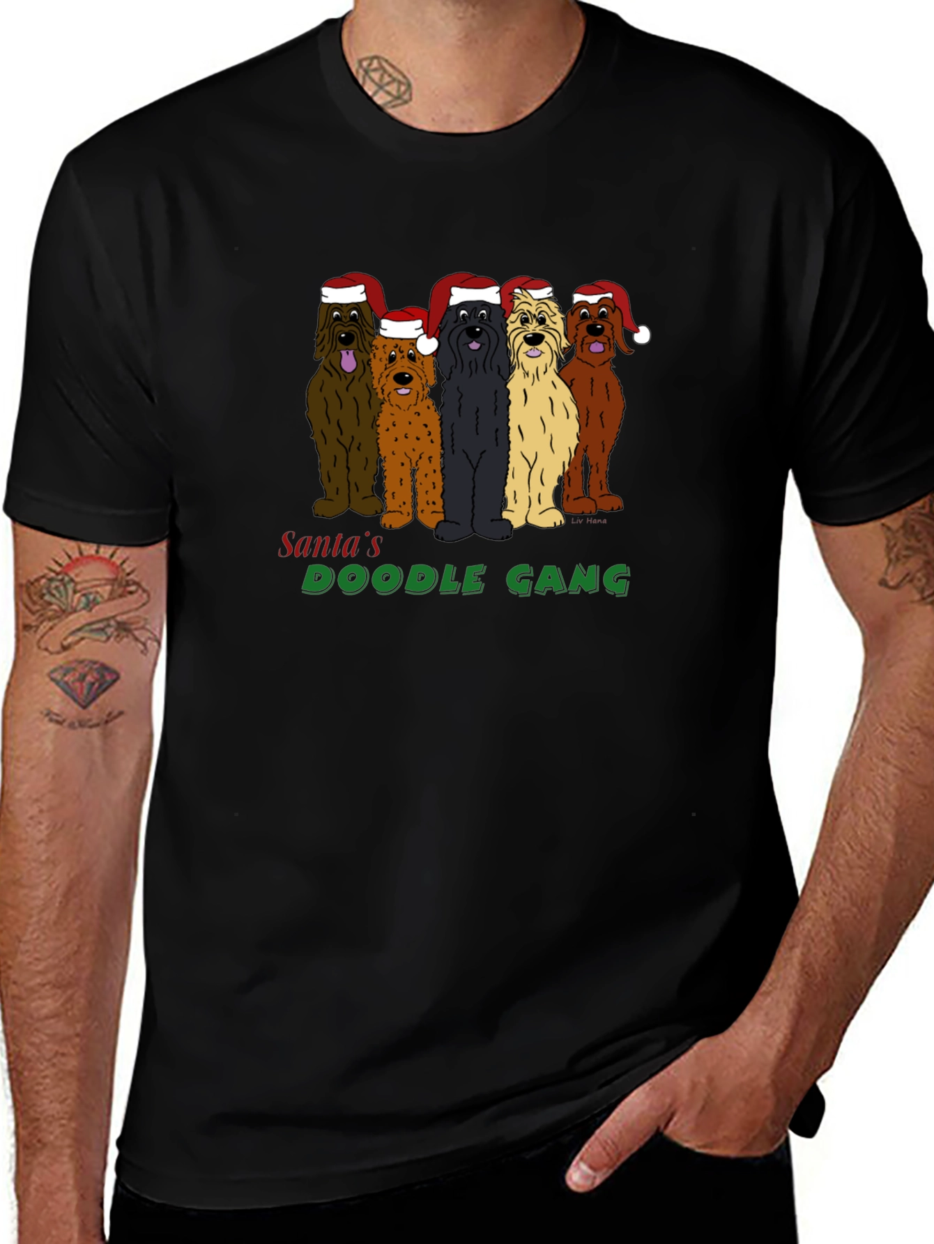 Santas Doodle Gang T-Shirt: Holiday Fun!