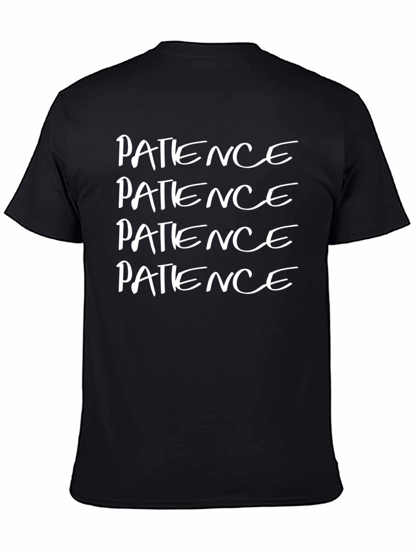 Patience Graphic T-Shirt - Black Casual Tee