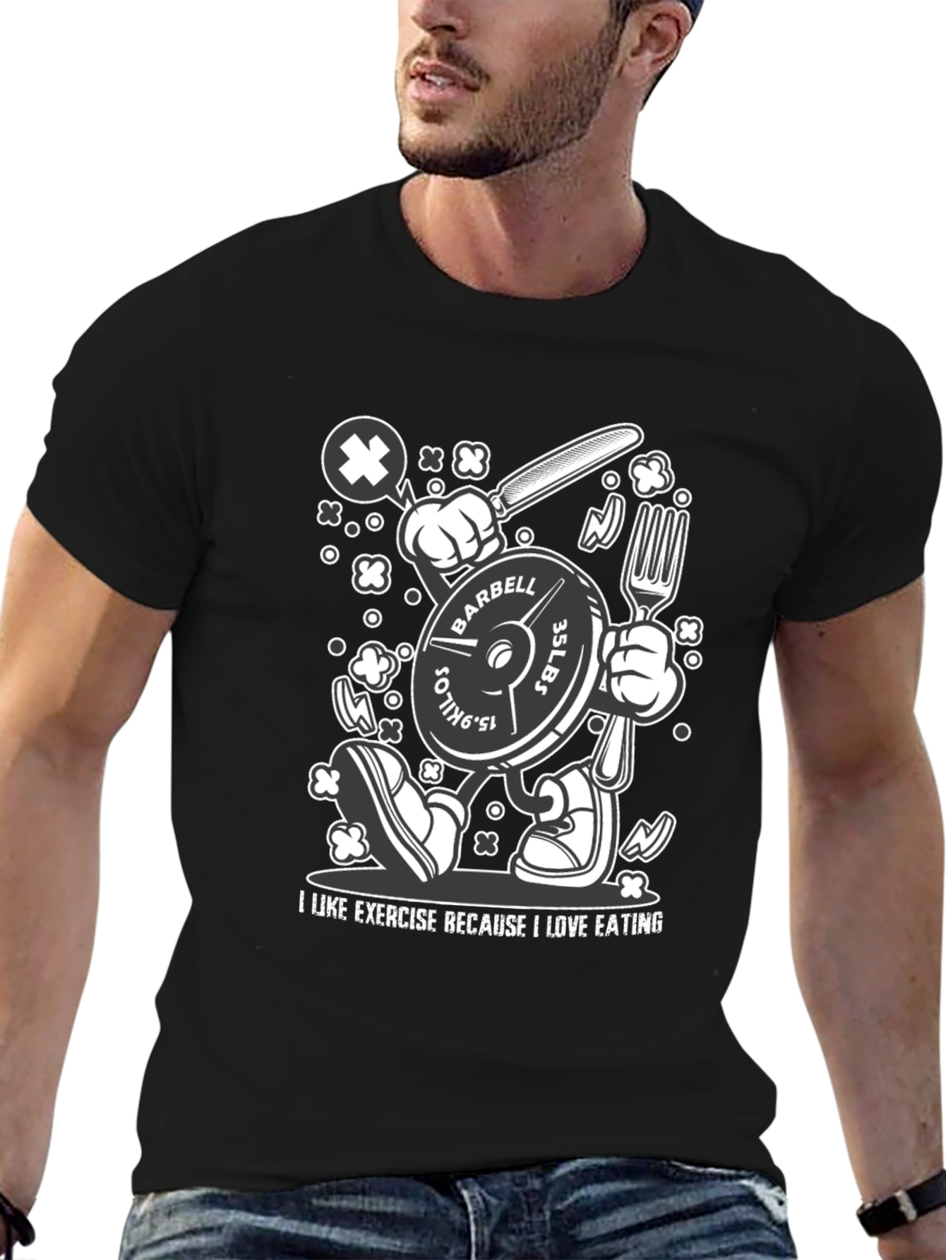 Funny Workout T-Shirt: Exercise Because I Love Eating