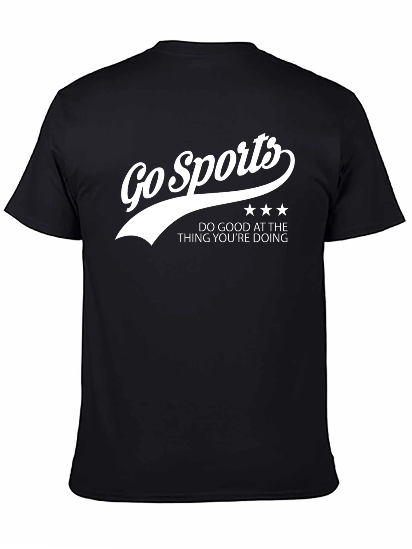 Go Sports Slogan Black T-Shirt