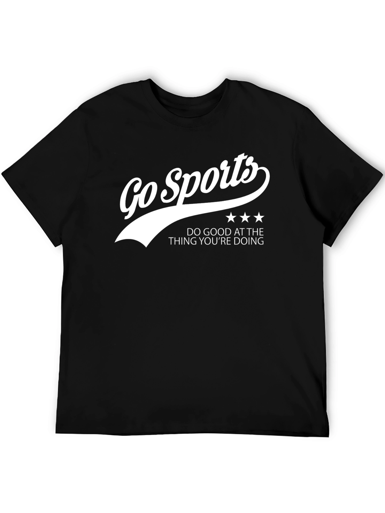 Go Sports Slogan Black T-Shirt