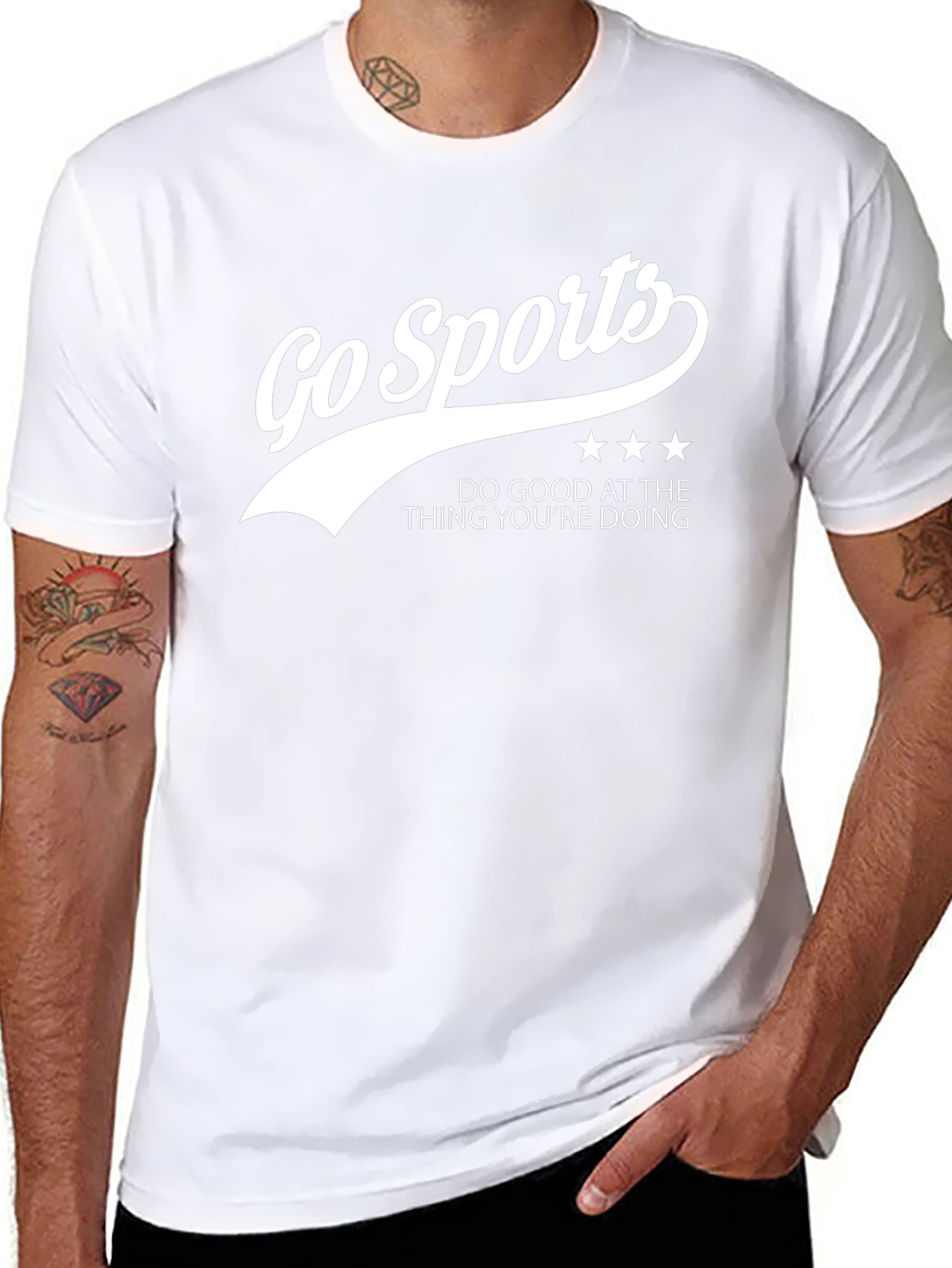 Go Sports Slogan Black T-Shirt